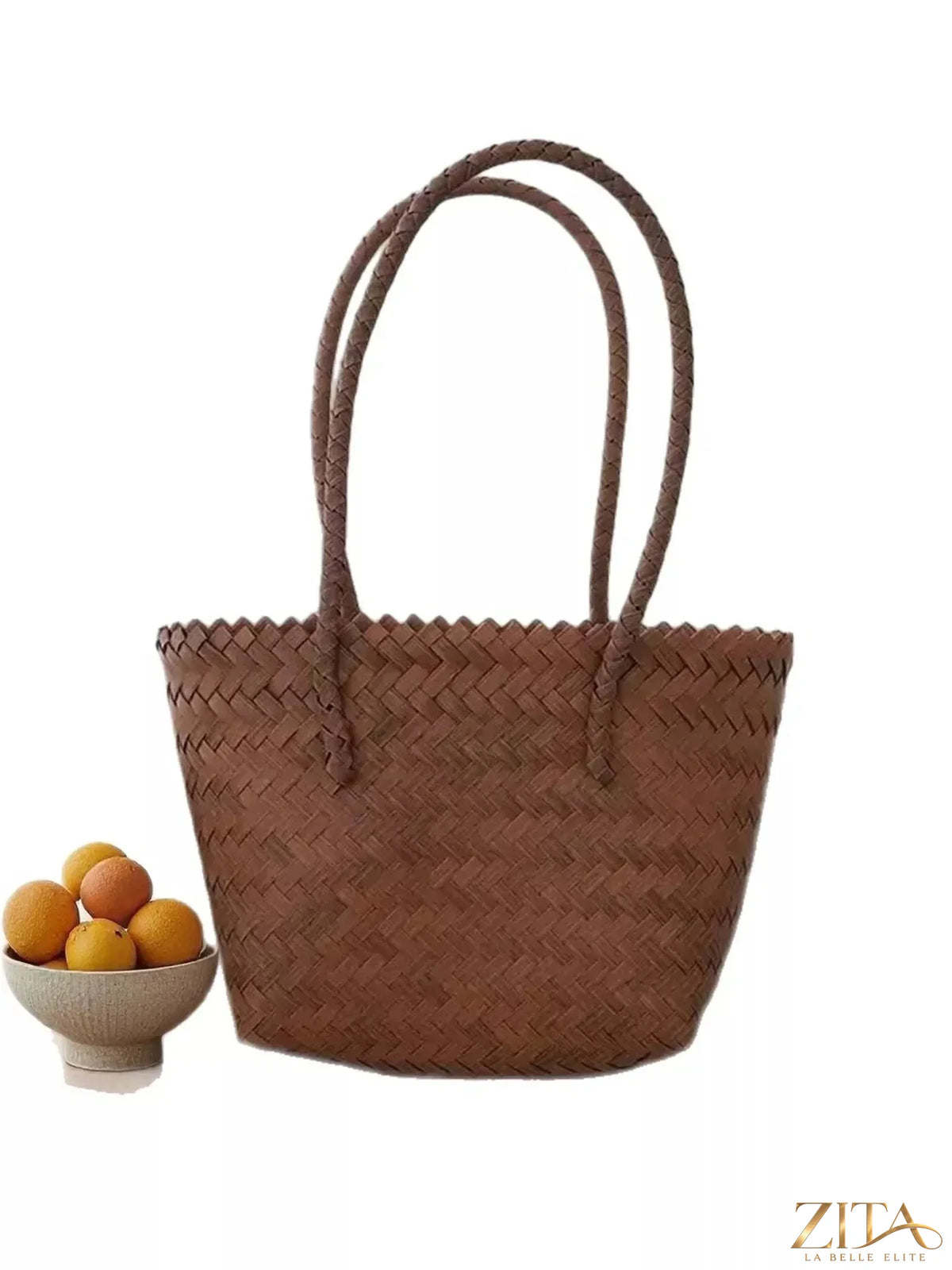 Zita La Belle Elite braided tote bag with handles, stylish woven design and spacious interior for everyday use
