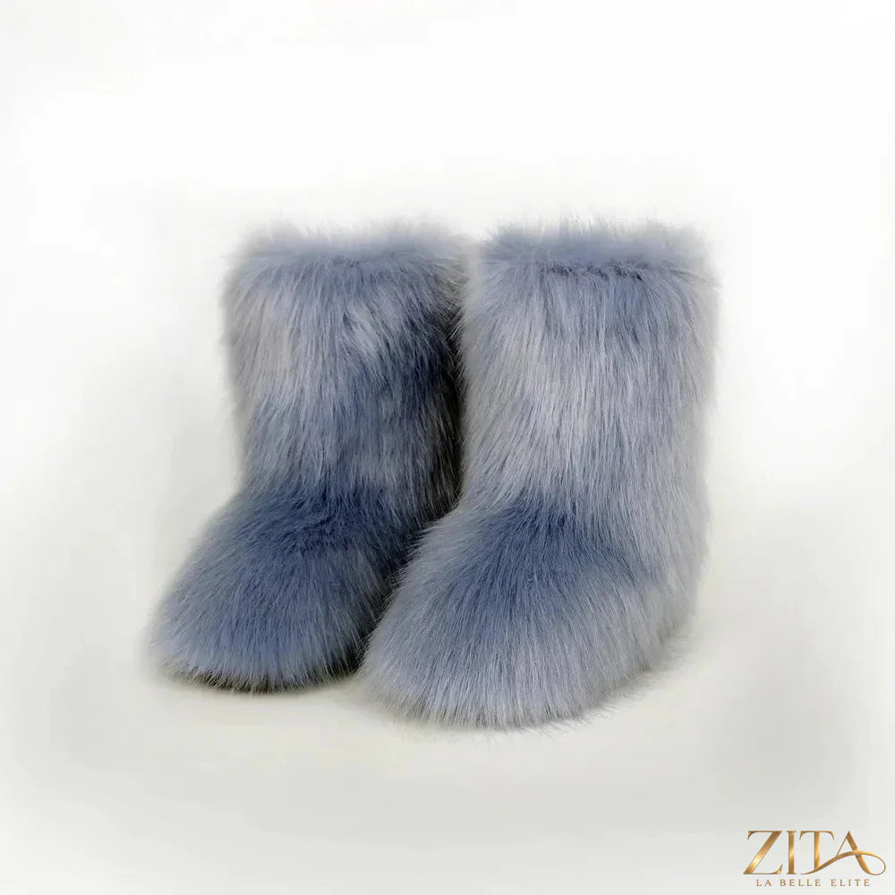 Zita La Belle Elite thermal fuzzy platform boots with cozy lining and chunky black soles, stylish winter footwear.