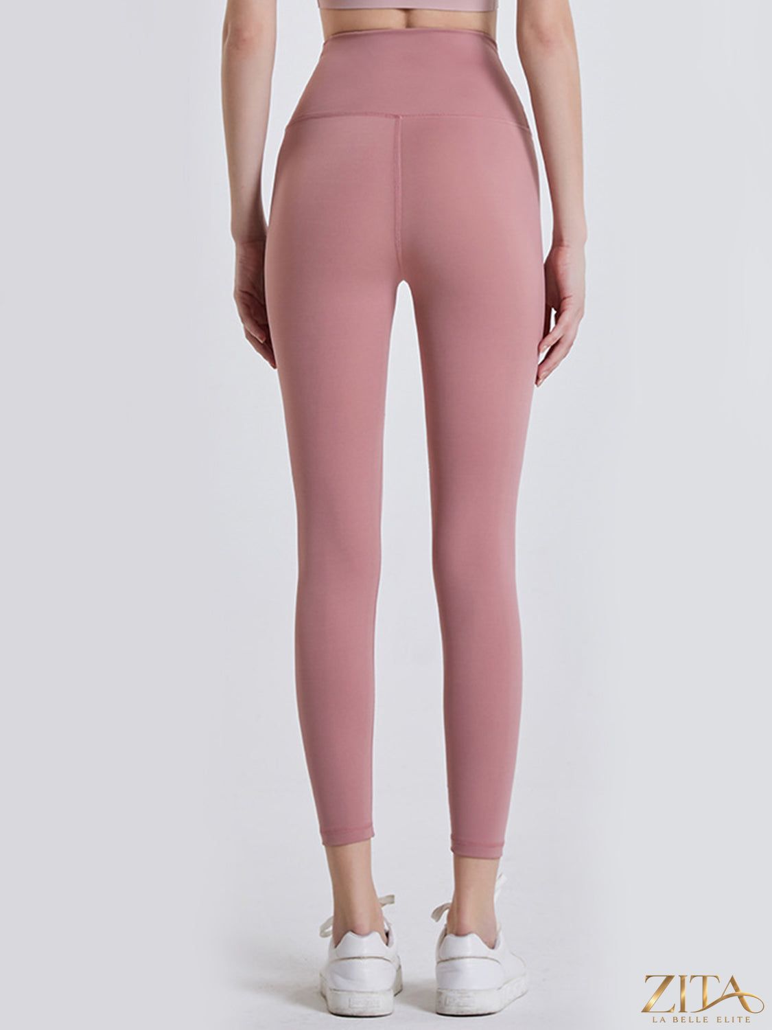 Zita La Belle Elite wide waistband sports leggings shown in black, featuring a high-rise fit and stretchy athletic fabric.