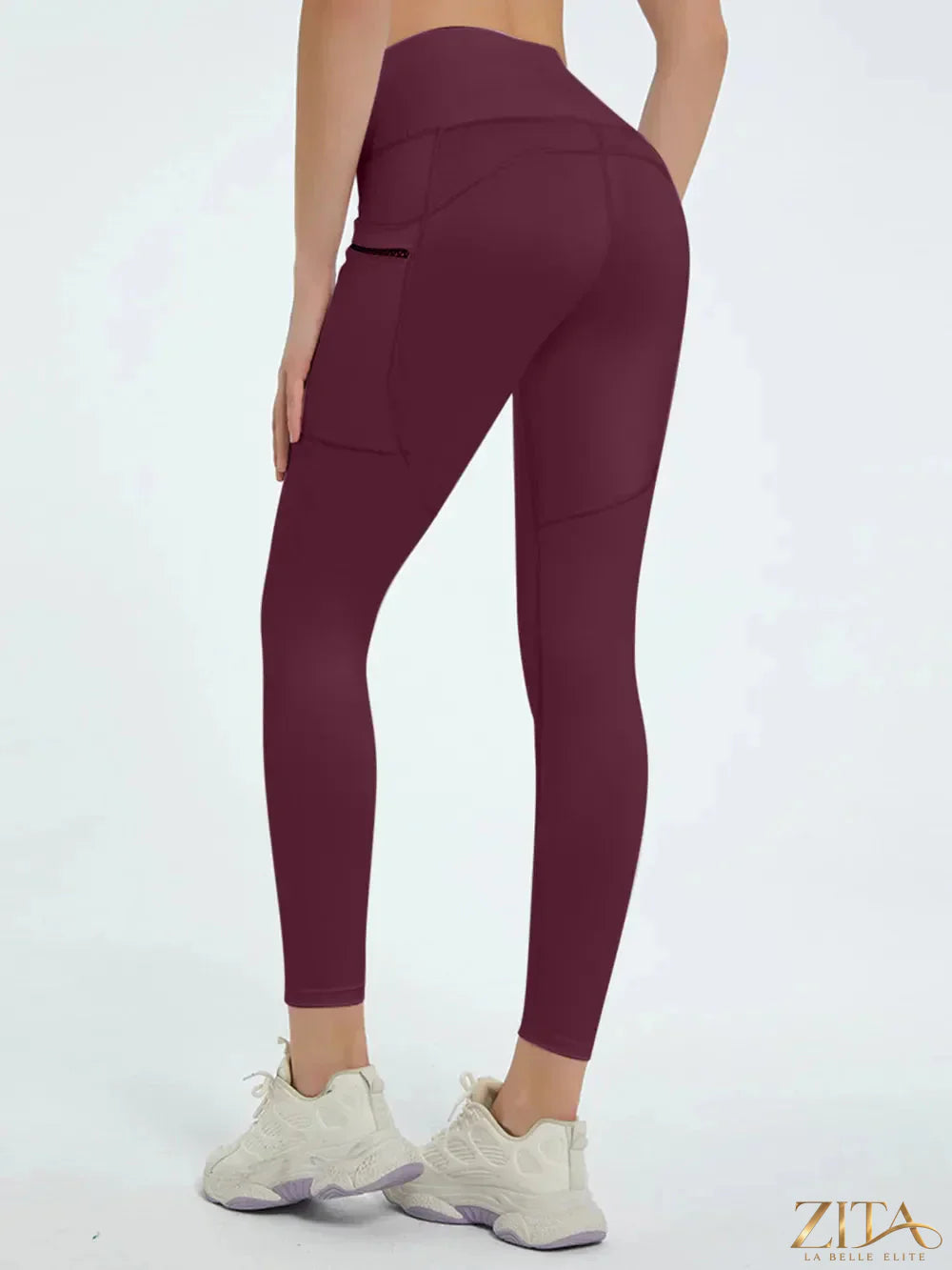 High waist active leggings by Trendsi, featuring a snug fit and stretchy fabric, suitable for workout and casual wear.