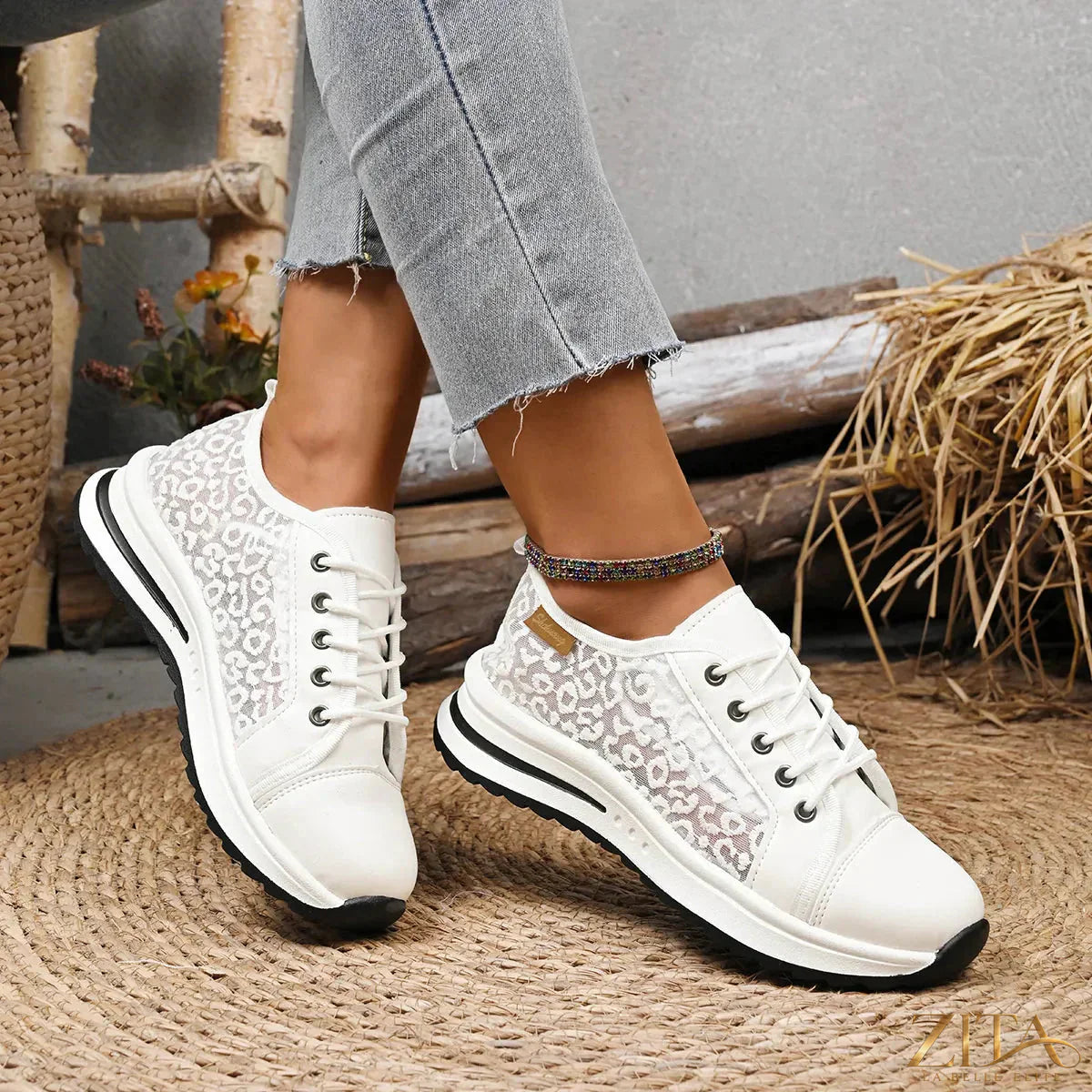 Zita La Belle Elite lace-up platform sneakers with chunky soles and stylish design, perfect for casual and trendy outfits.