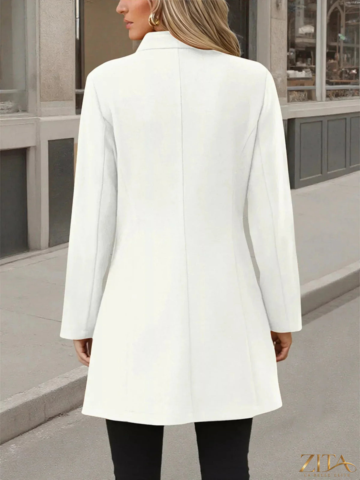 Zita La Belle Elite button-up long sleeve coat in a stylish, tailored design with a classic collar and front button closure.