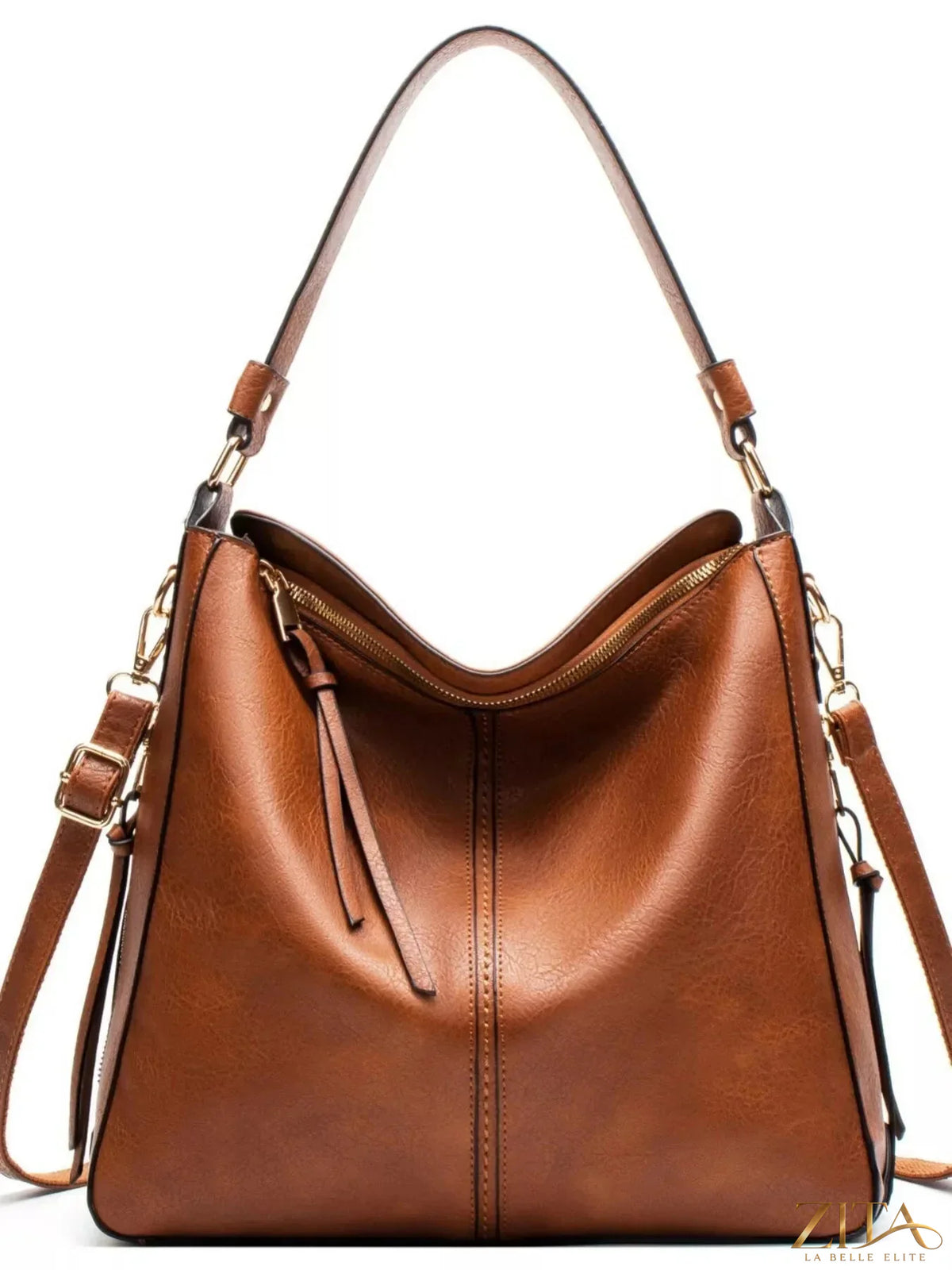 Zita La Belle Elite classic PU leather tote bag with sturdy handles and spacious interior for everyday carrying.