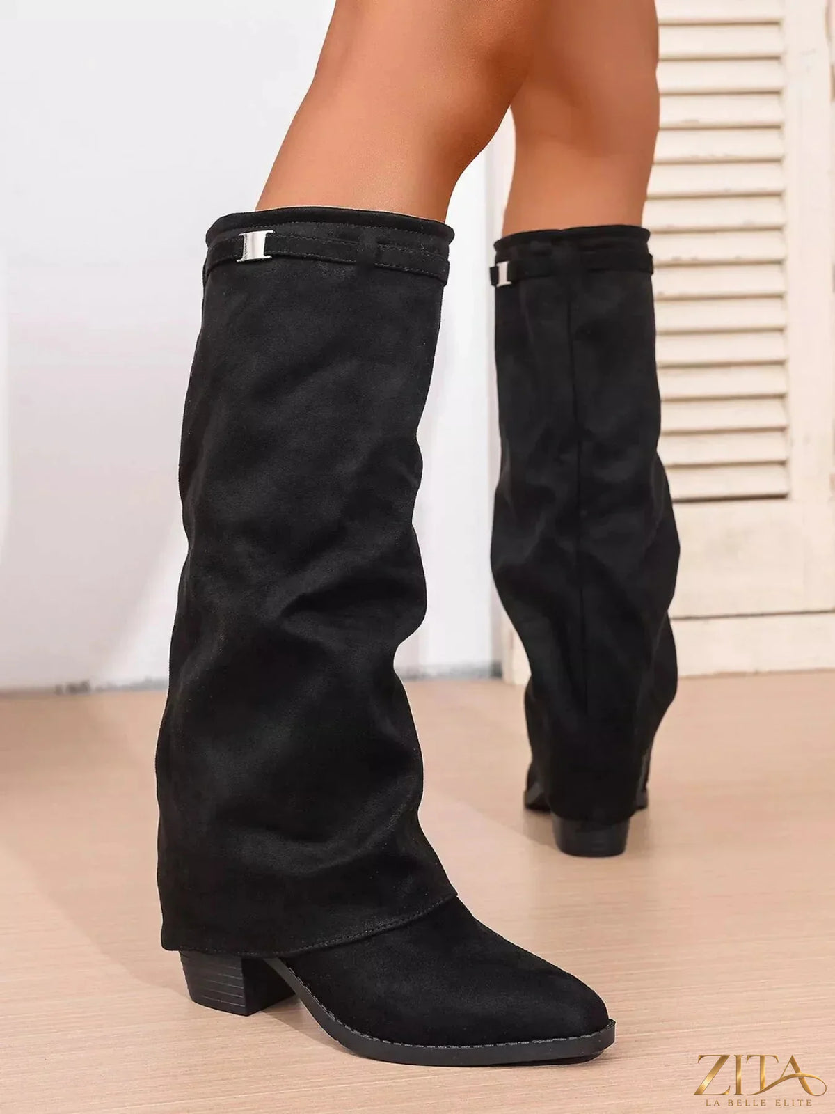 Zita La Belle Elite point toe block heel boots with sleek design and sturdy heels, suitable for stylish everyday wear.