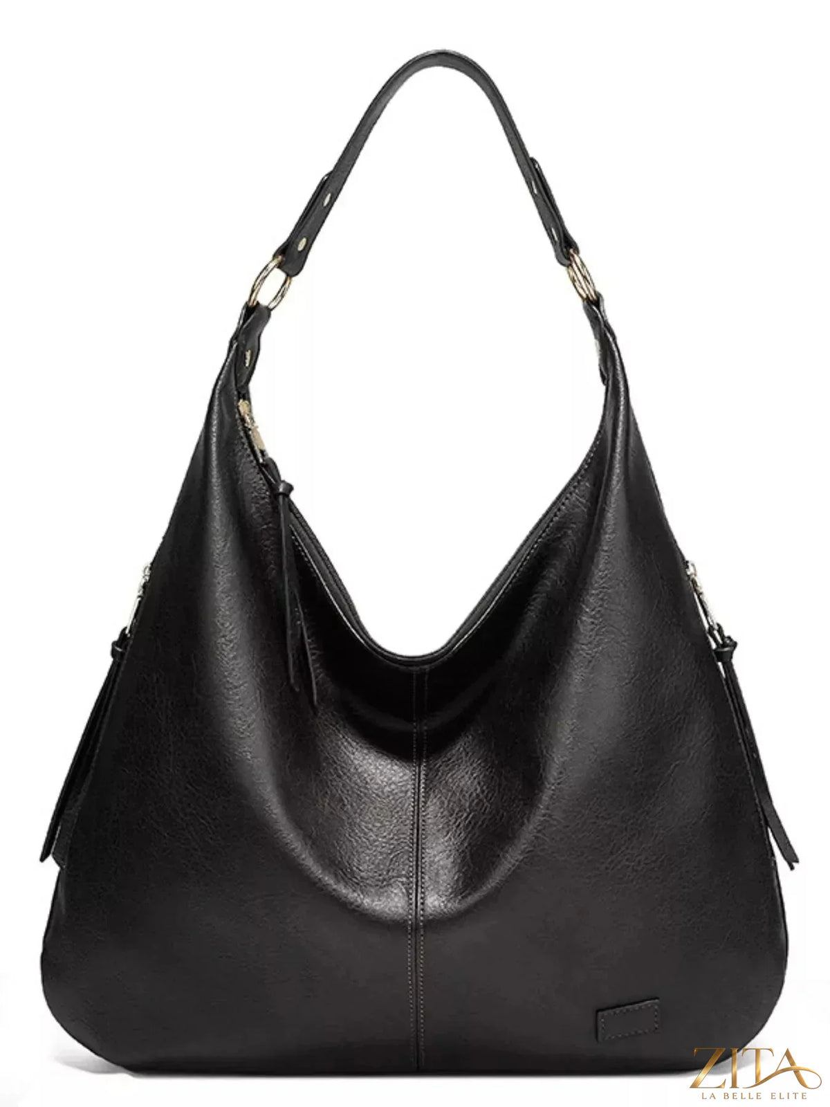 Zita La Belle Elite leather slouchy shoulder bag with soft, textured brown leather and adjustable strap.