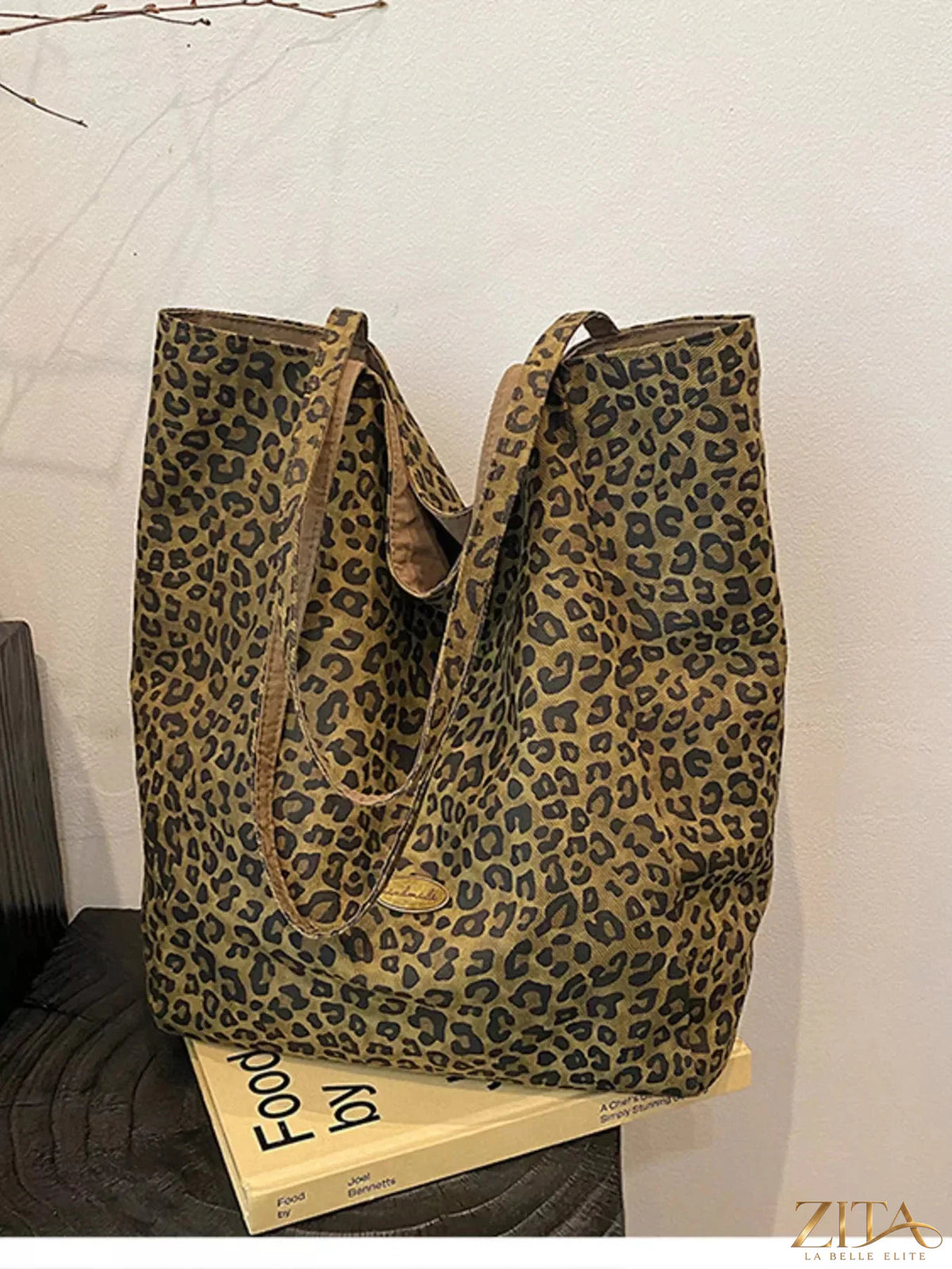 Leopard print casual tote bag by Zita La Belle Elite featuring sturdy handles and spacious interior for everyday use.