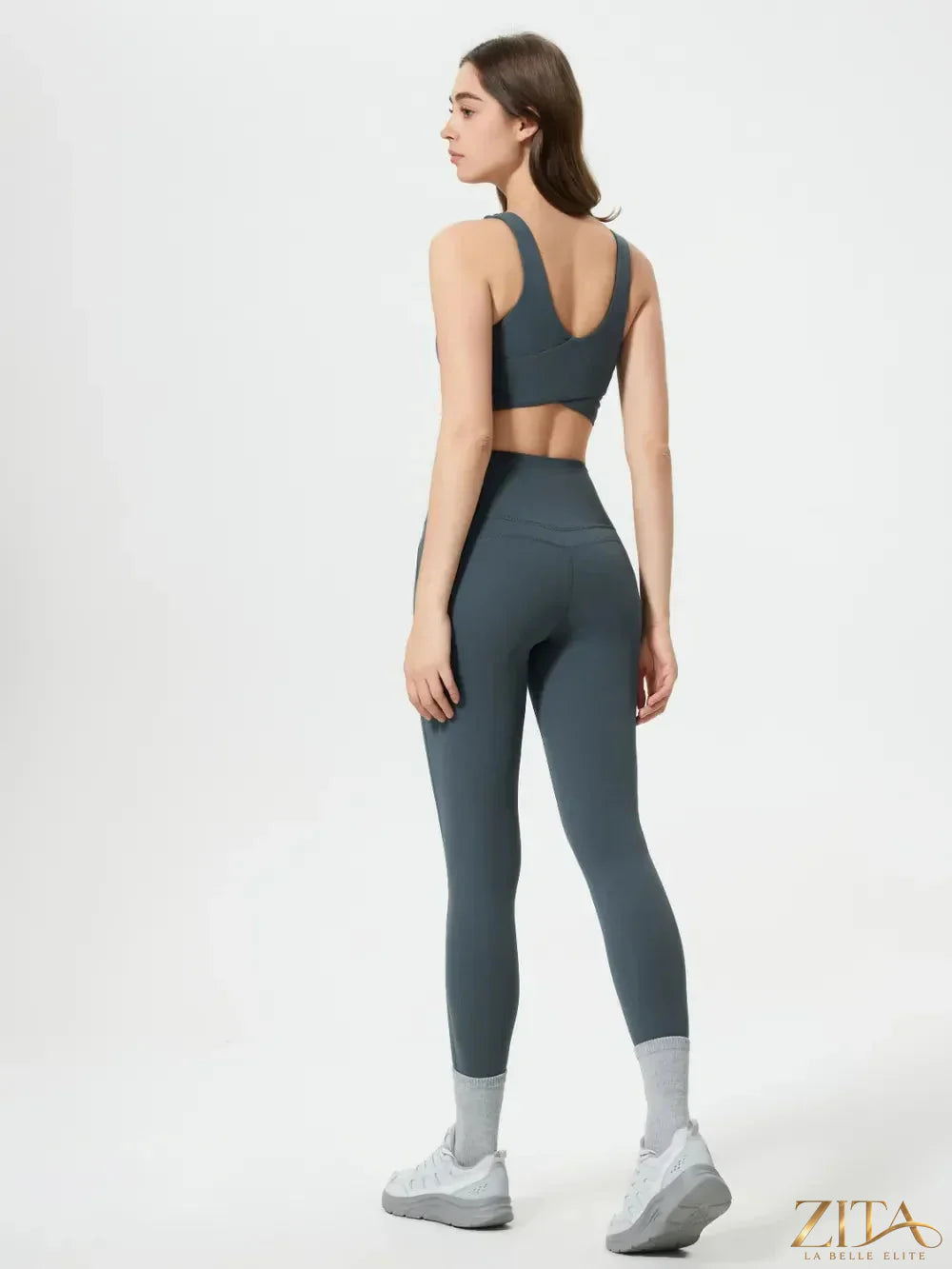 Trendsi Millennia wide waistband active leggings in black, featuring a comfortable stretch fit and sleek design for workout or casual wear.