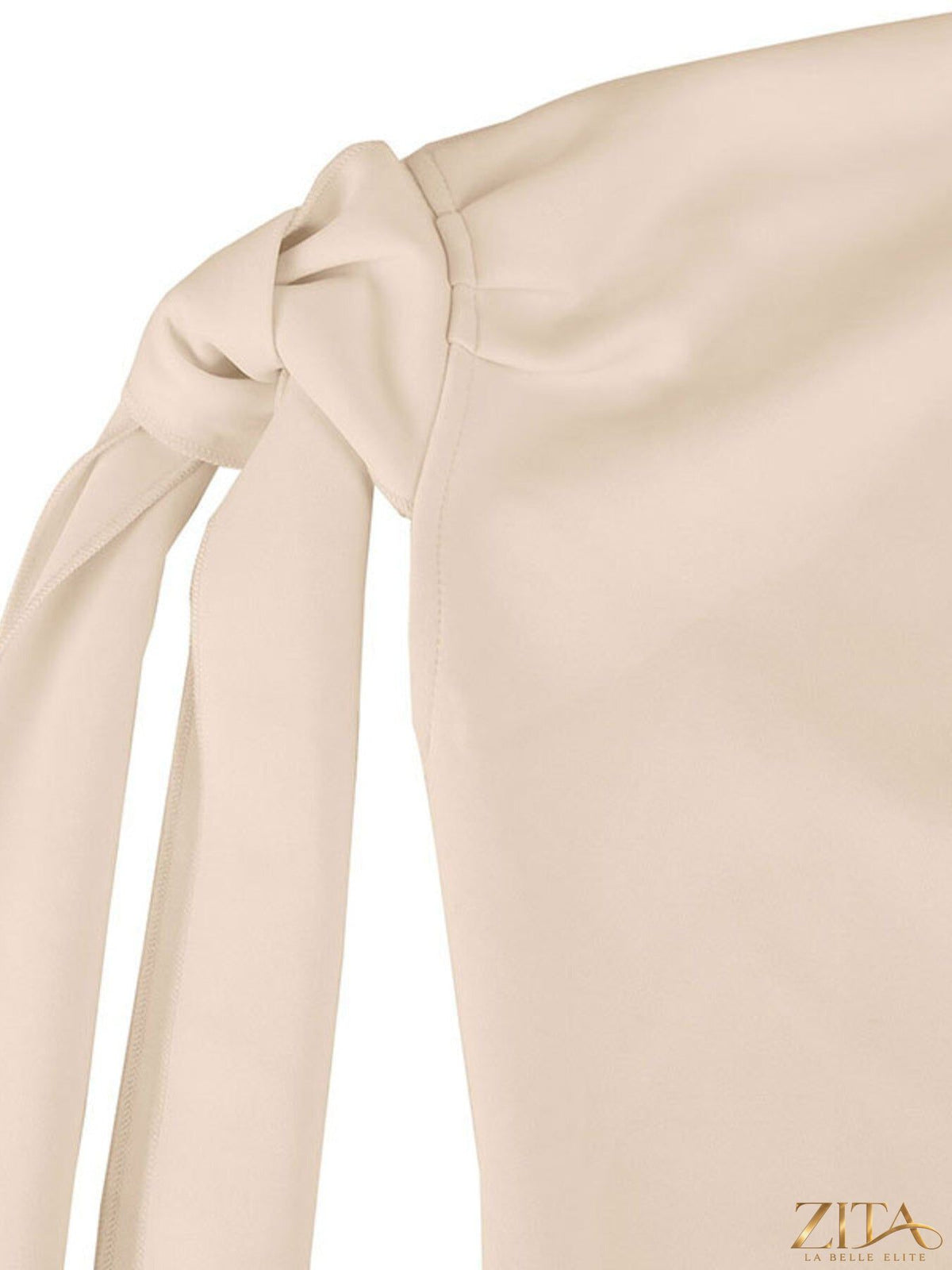 One-shoulder bowknot mini dress by Trendsi featuring a stylish silhouette and elegant design, shown on a model.
