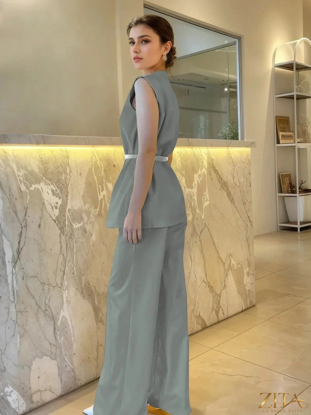 Zita La Belle Elite sleeveless top and matching pants set, stylish and comfortable outfit for casual wear, shown in the image.
