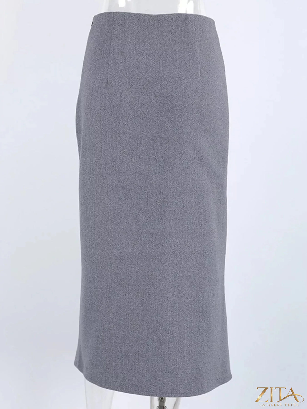 High-waisted wrap midi skirt by Trendsi featuring a stylish design, perfect for casual or dressy occasions.