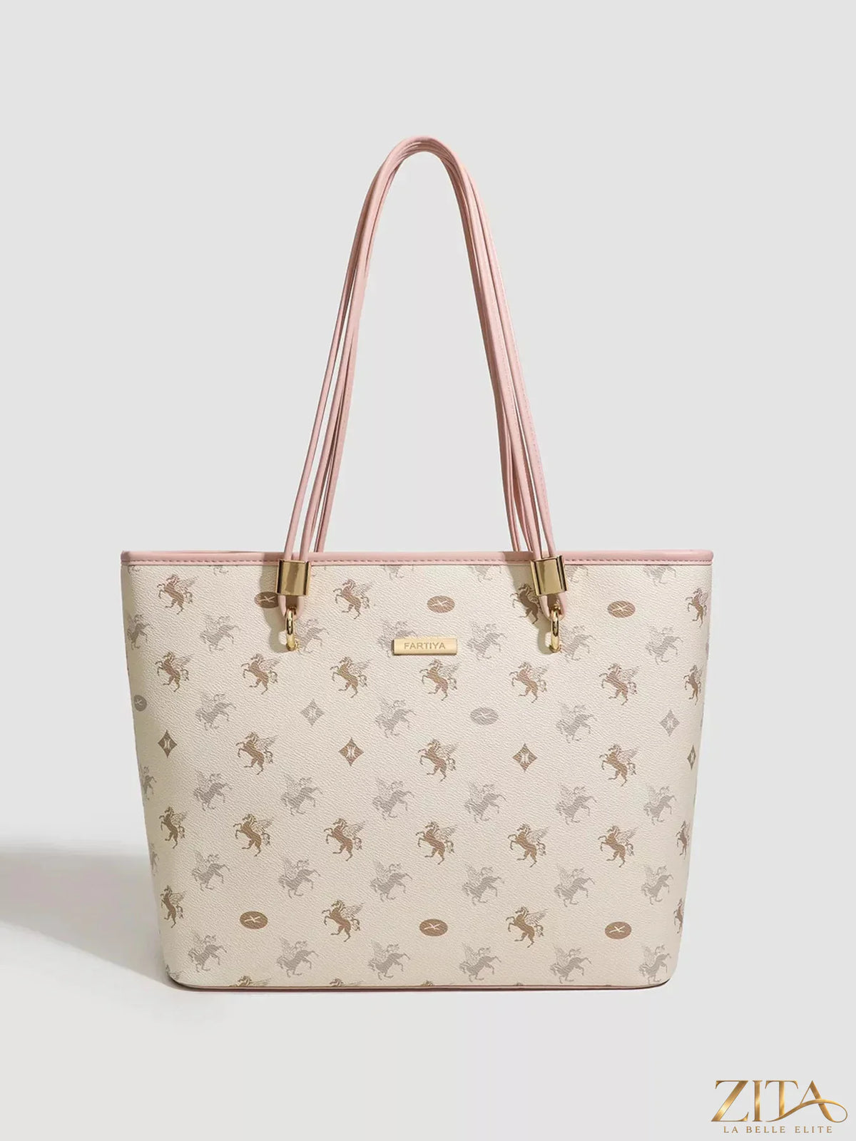 Zita La Belle Elite Pegasus print tote bag with colorful horse design, durable fabric, and spacious interior for everyday use