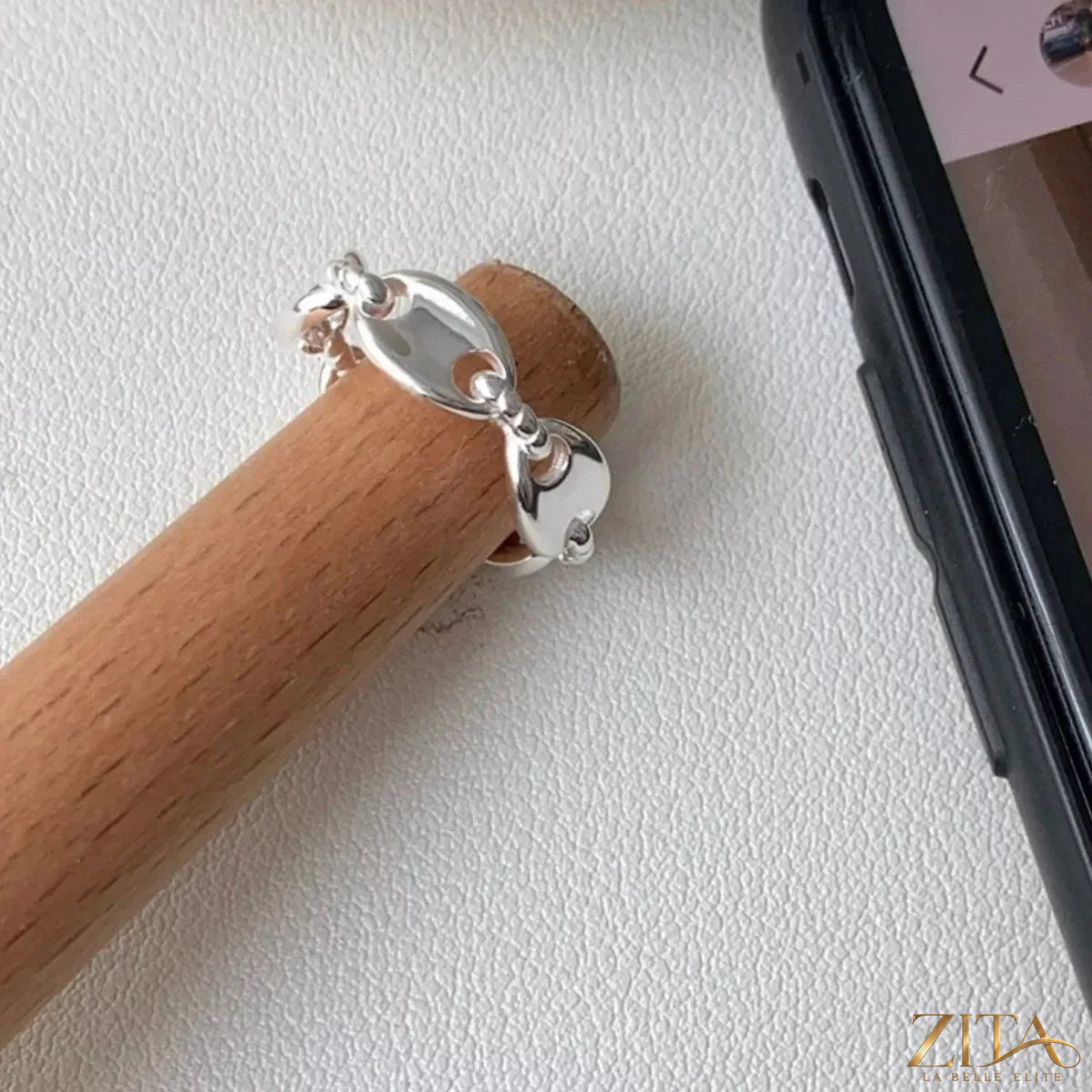 Sterling silver pig's snout ring with detailed design, crafted from 925 sterling silver, by Trendsi.