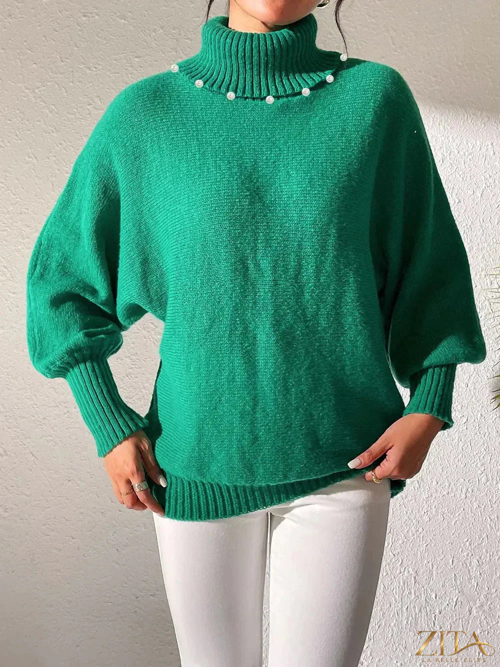 Zita La Belle Elite turtleneck long sleeve sweater in cozy knit, featuring a fitted design and classic style.