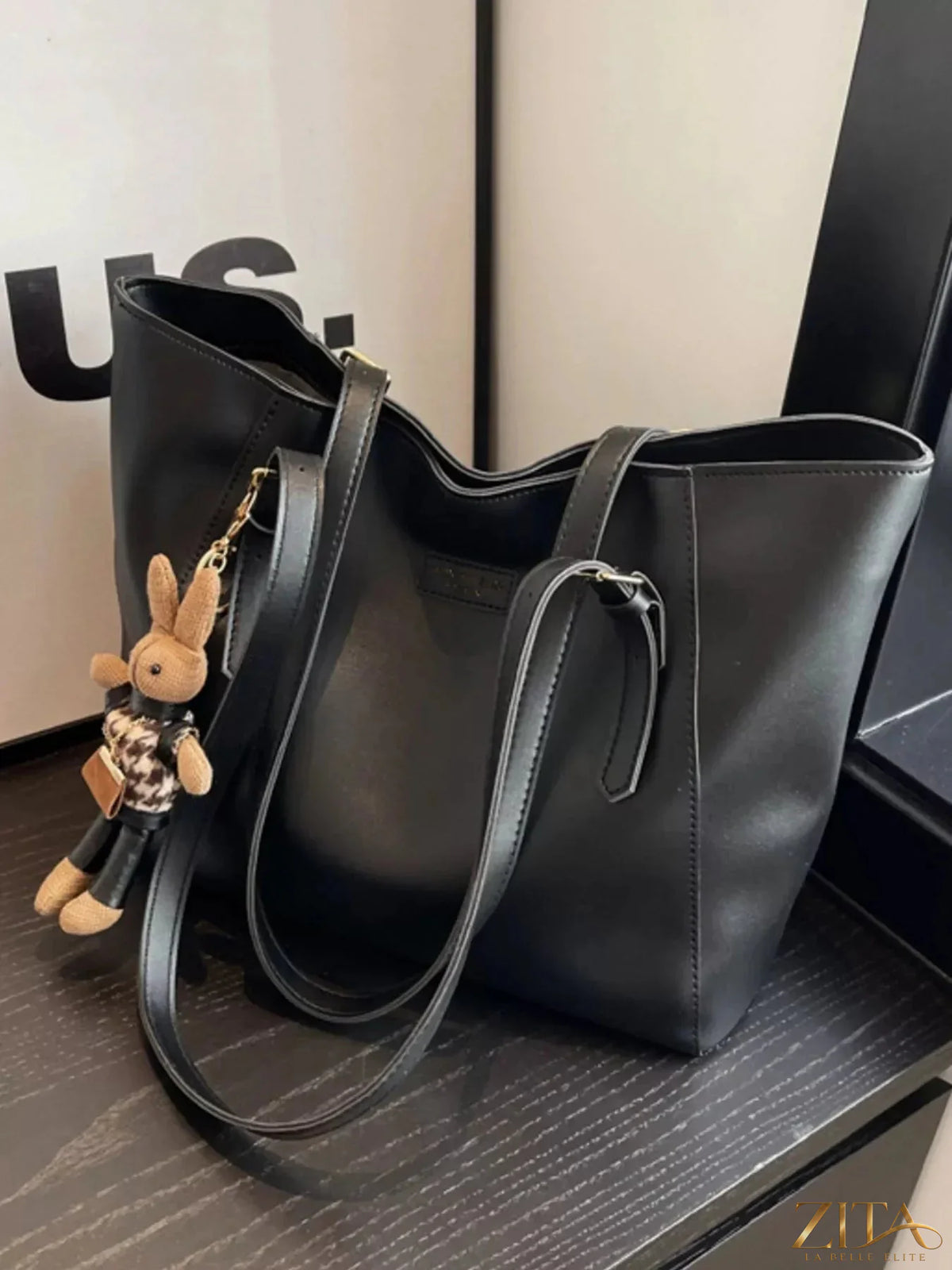 Zita La Belle Elite PU leather tote bag with dual handles and spacious interior, stylish accessory for everyday use