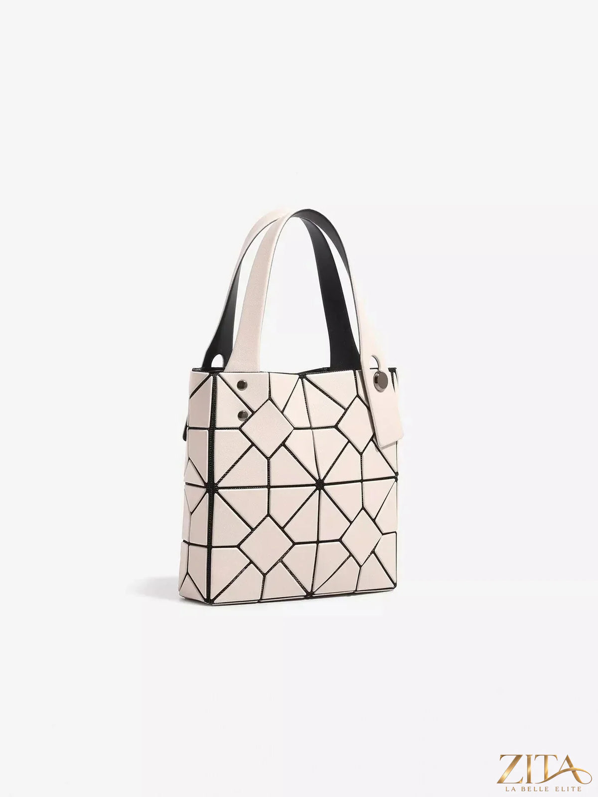 Zita La Belle Elite geometric matte modular handbag with structured design and multiple compartments, stylish and functional accessory.