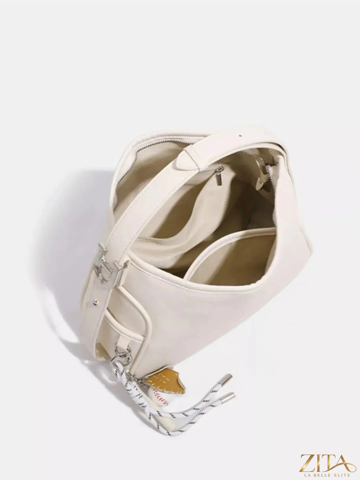 Leather slouchy shoulder bag by Zita La Belle Elite, featuring soft leather and a relaxed, stylish design.