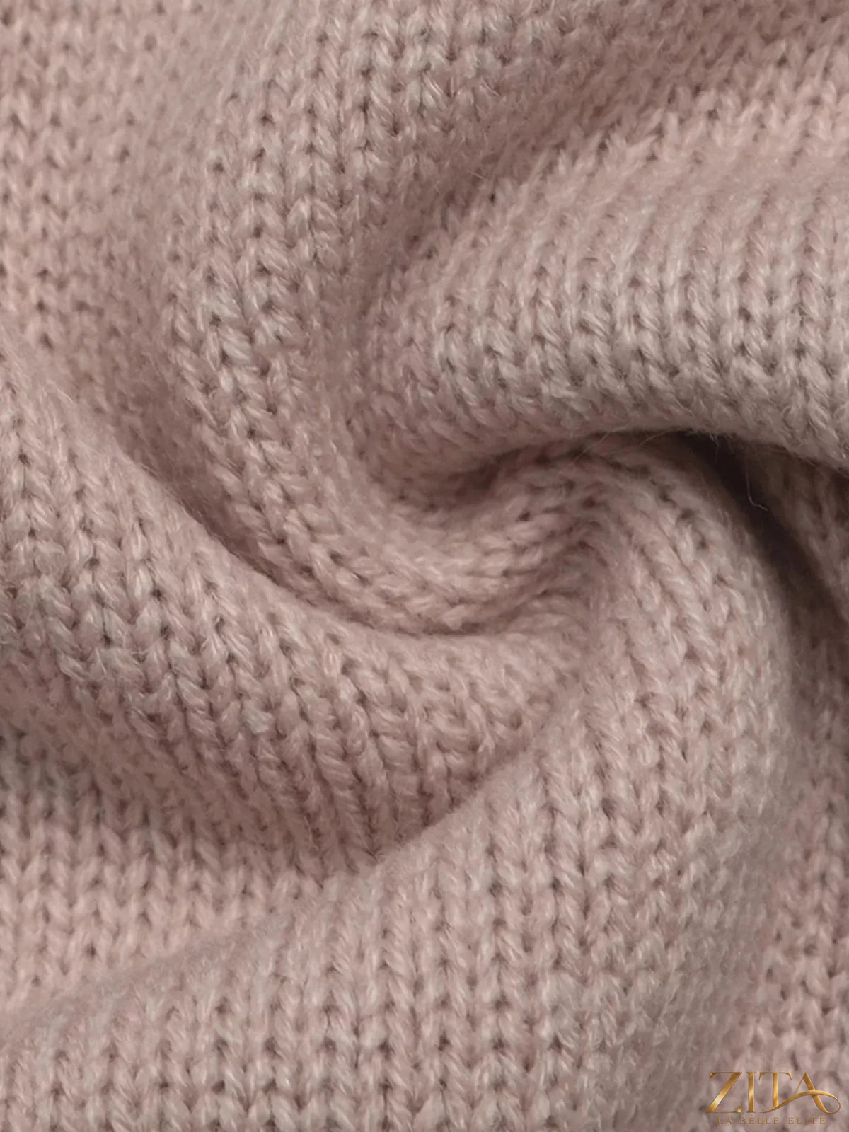 Zita La Belle Elite openwork mock neck sweater featuring intricate knit pattern and lightweight style, close-up view of fabric detail