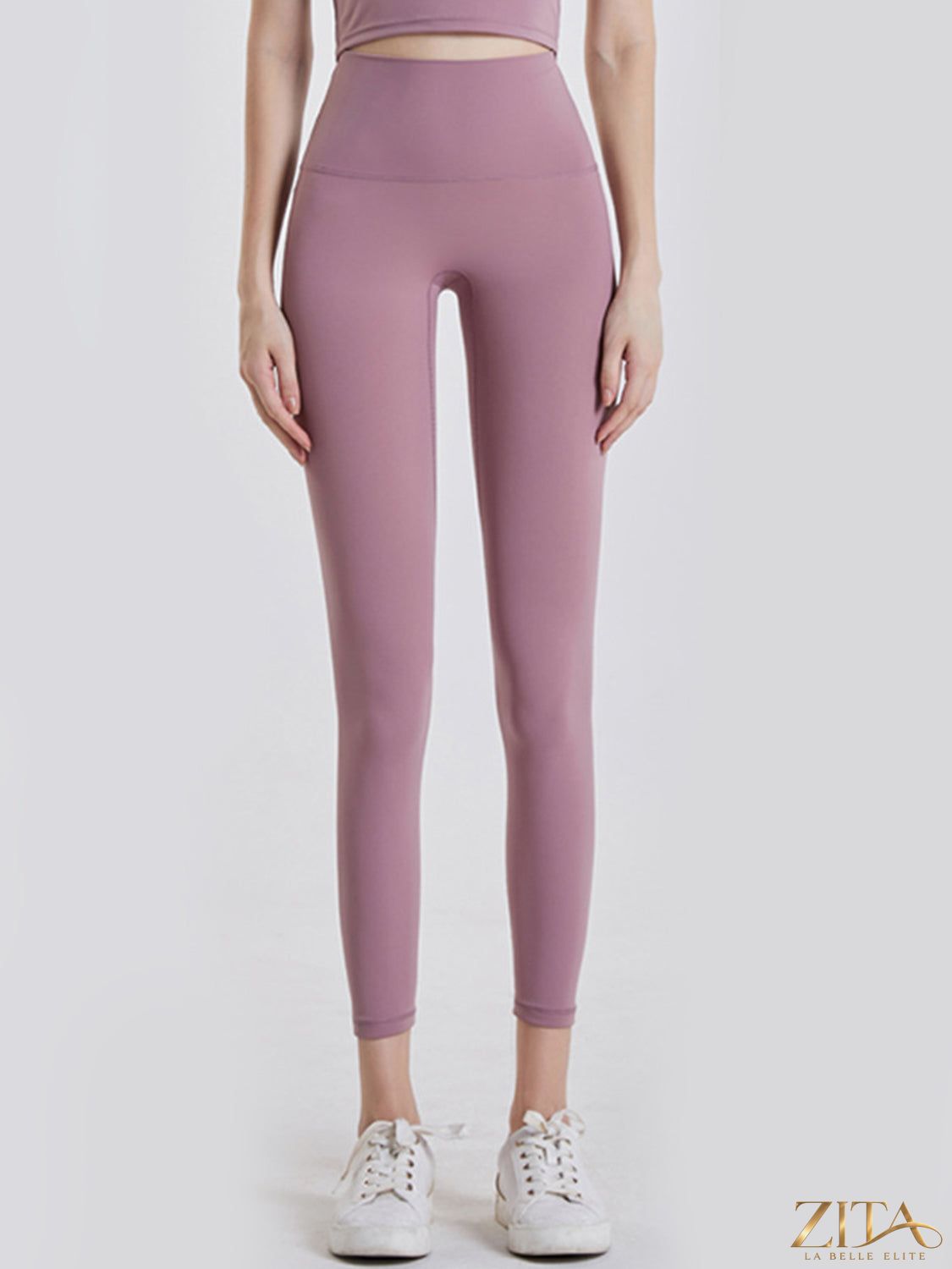 Zita La Belle Elite wide waistband sports leggings in black, fitted with a high-rise elastic waistband and stretchy fabric for active wear.
