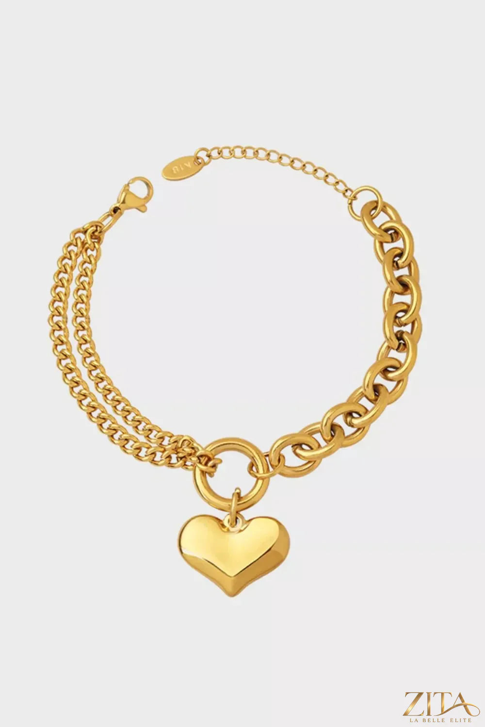 Zita La Belle Elite titanium steel bracelet with chunky chain design, showcasing its bold, modern style and polished finish.