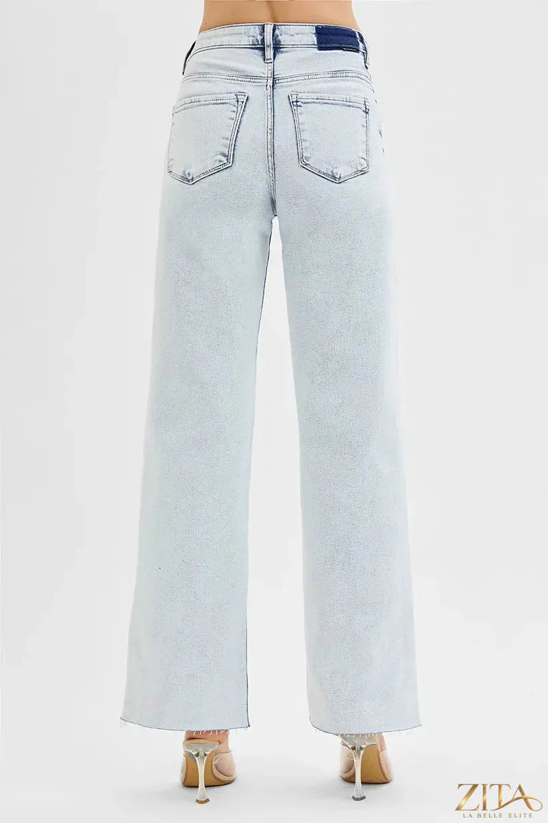 Plus size Zita La Belle Elite RISEN high rise wide leg jeans with a full-length fit and stylish design.