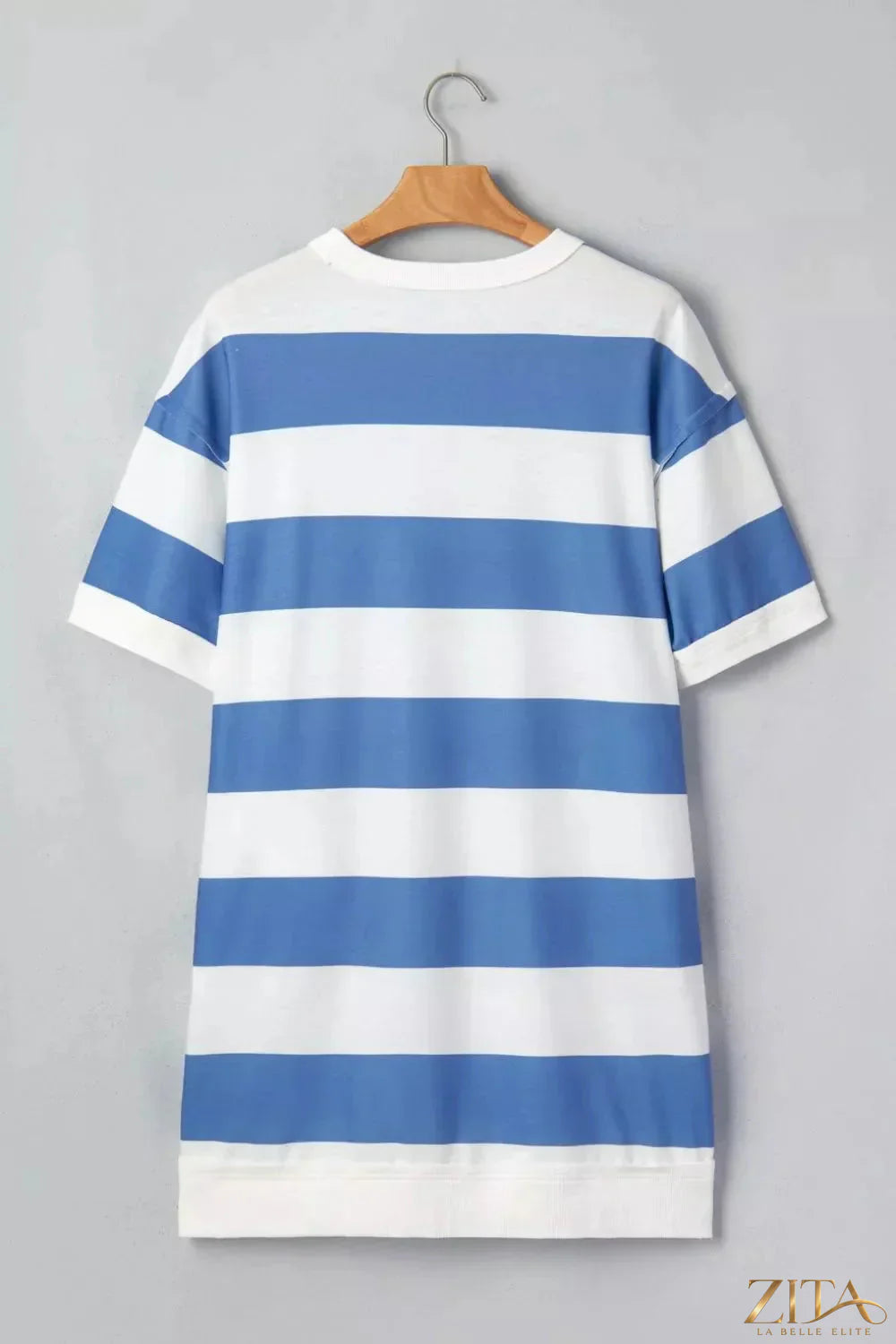 Casual striped T-shirt dress by Zita La Belle Elite featuring a comfortable fit and stylish design, perfect for everyday wear.