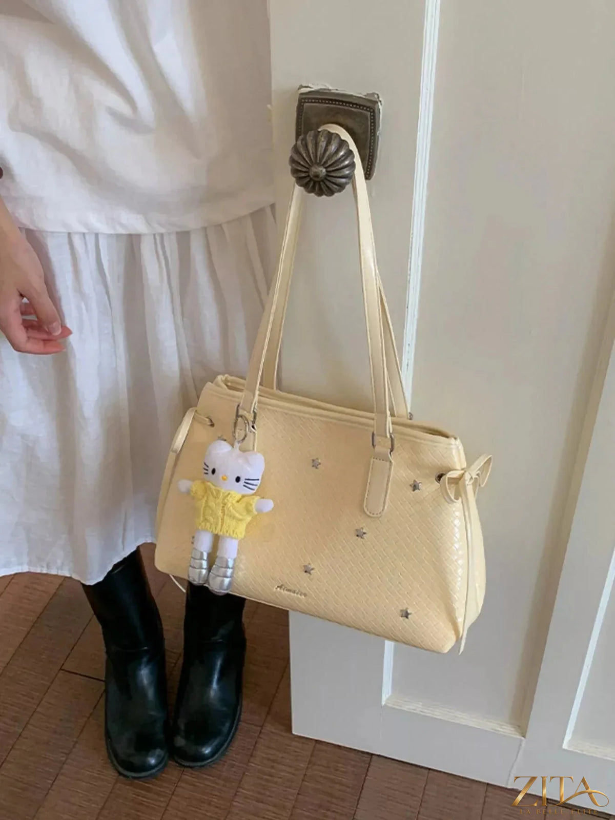 Zita La Belle Elite PU leather convertible tote bag with sturdy handles and sleek design, ideal for everyday use.