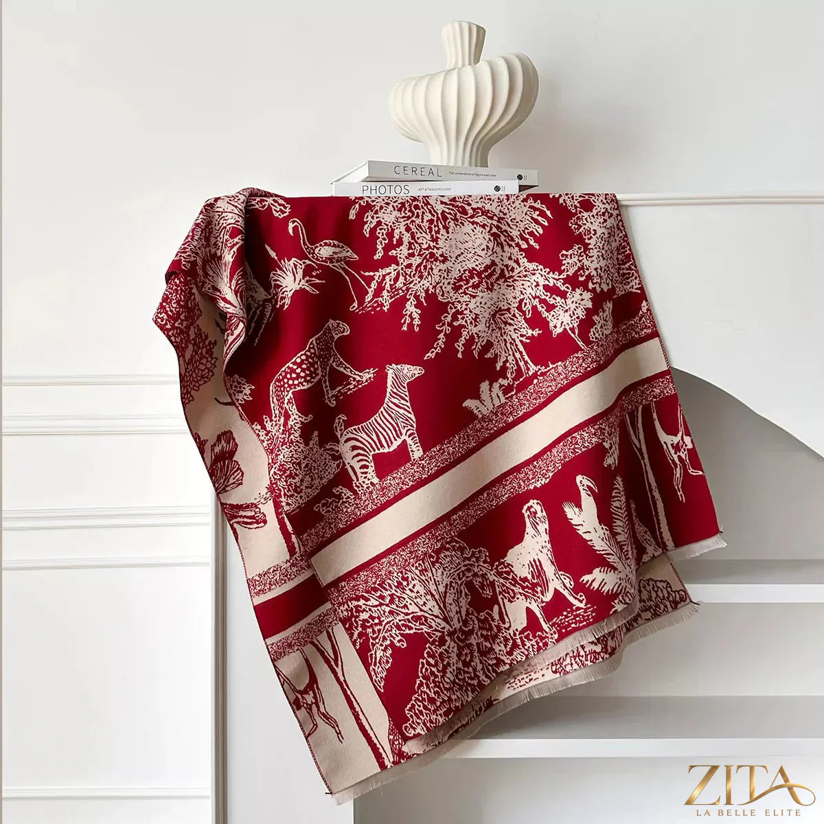 Raw Hem Winter Scarf by Trendsi featuring a cozy, textured design and fringed edges for stylish warmth.