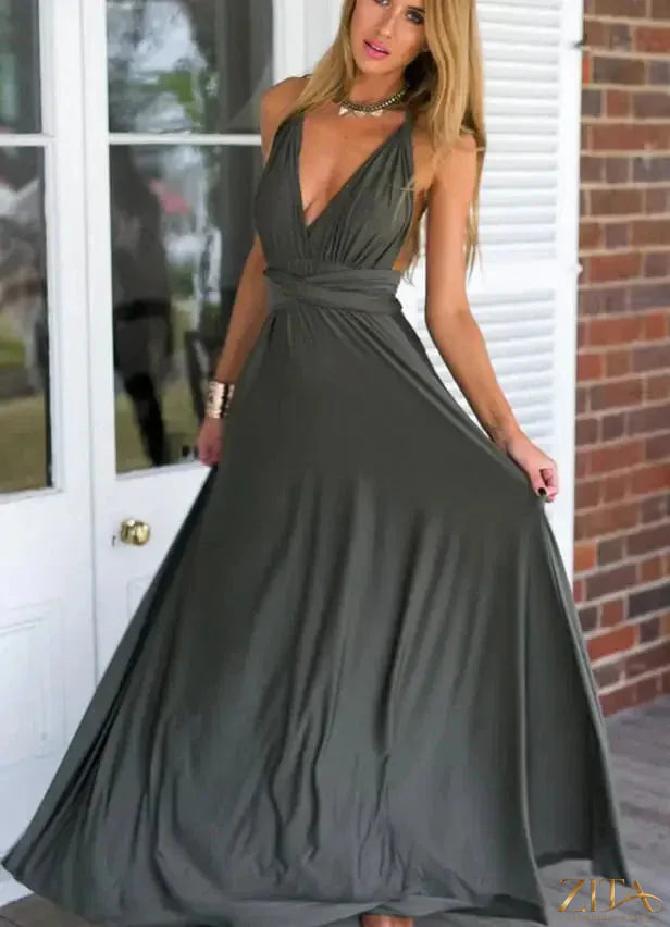 Zita La Belle Elite women's backless sleeveless evening dress with a sexy, elegant design, suitable for formal occasions.