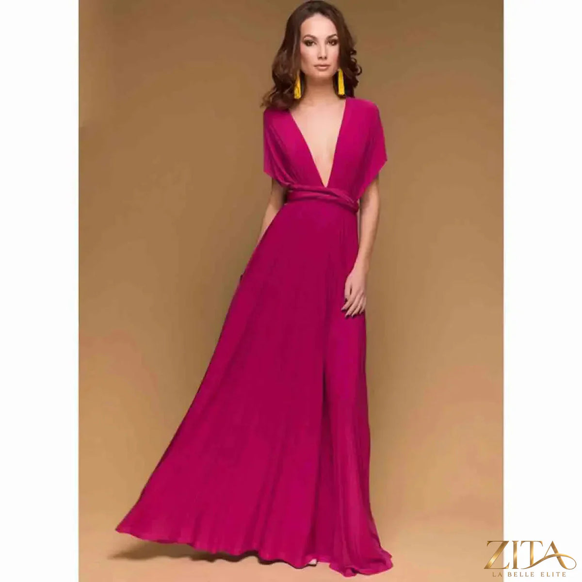 Zita La Belle Elite women's backless sleeveless evening dress with a sophisticated, sexy design and elegant temperament.