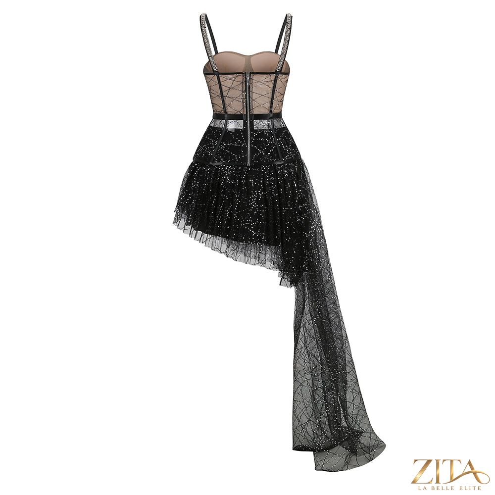Elegant Zita La Belle Elite women's casual maxi club dress with long flowing fabric, perfect for parties and relaxed occasions.