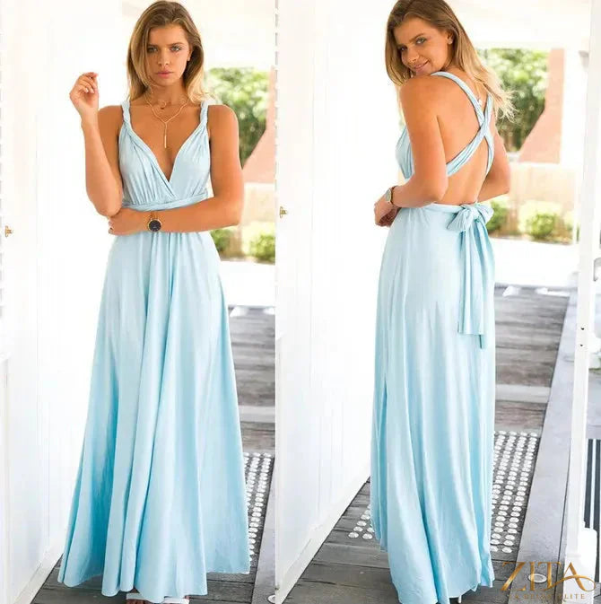 Elegant backless sleeveless women's evening dress by Zita La Belle Elite, featuring a chic, temperament design.
