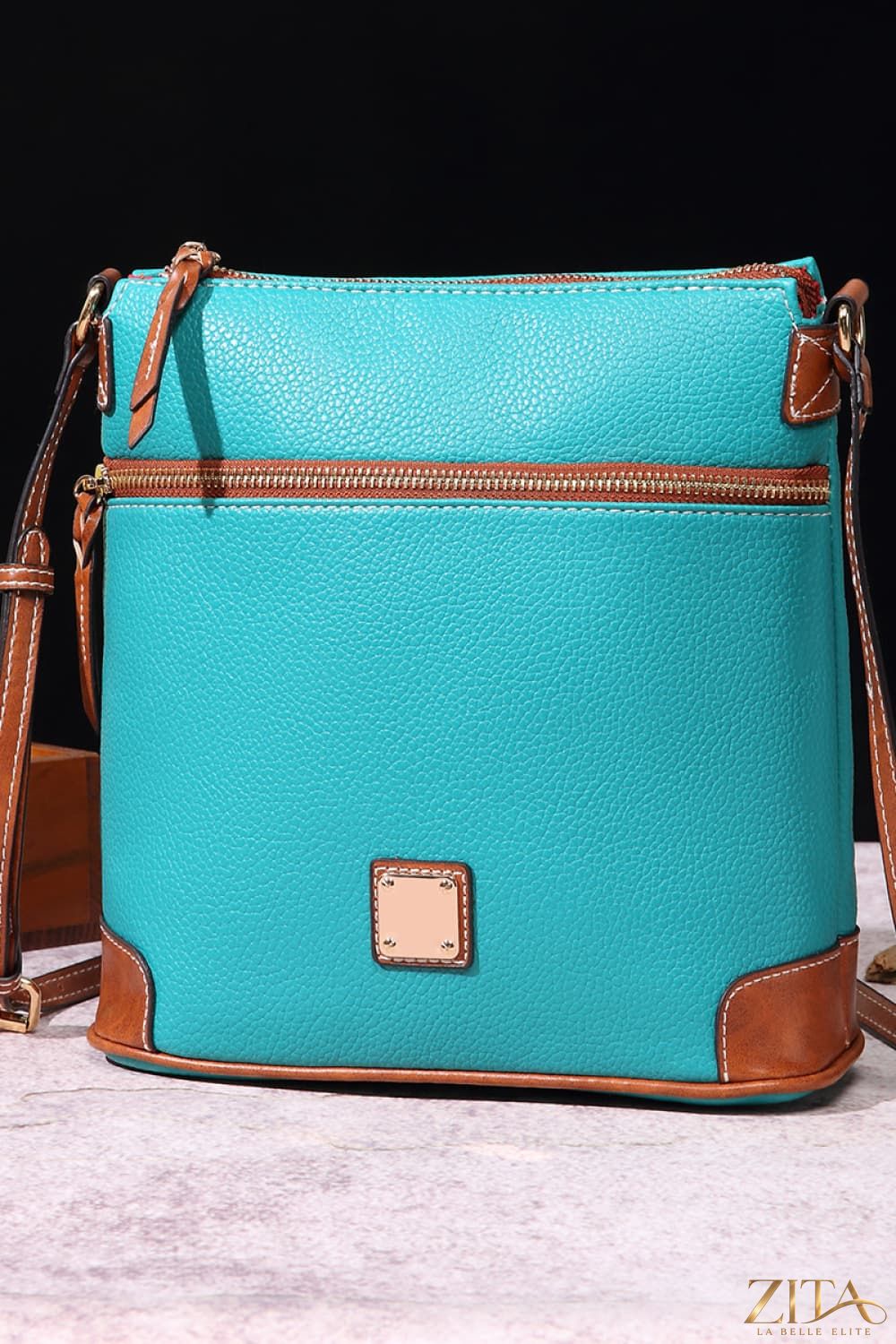 Zita La Belle Elite PU leather crossbody bag with adjustable strap and sleek design, perfect for everyday use.