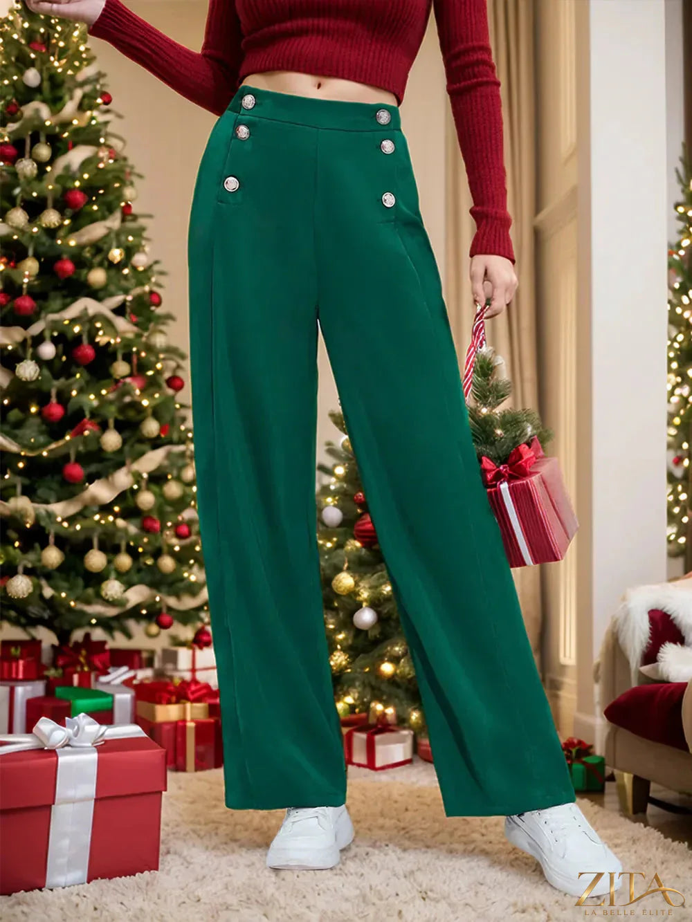 Zita La Belle Elite wide leg pants in soft fabric, featuring a relaxed fit and high-waisted design, displayed on a neutral background.