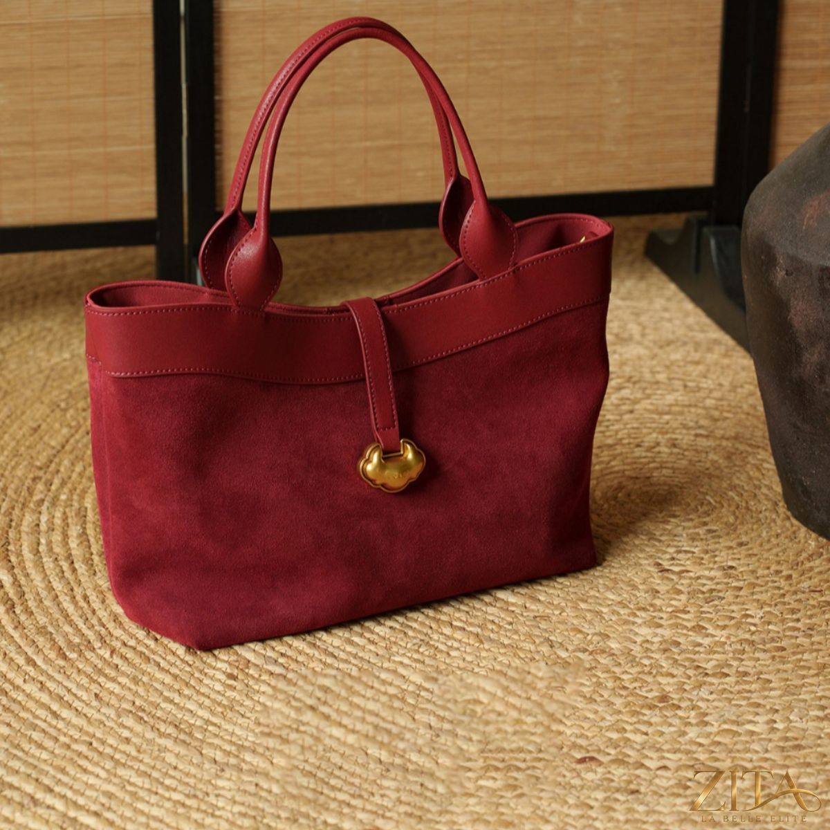 Zita La Belle Elite top handle tote bag in sleek design with sturdy handles, perfect for daily carry and stylish accessorizing.