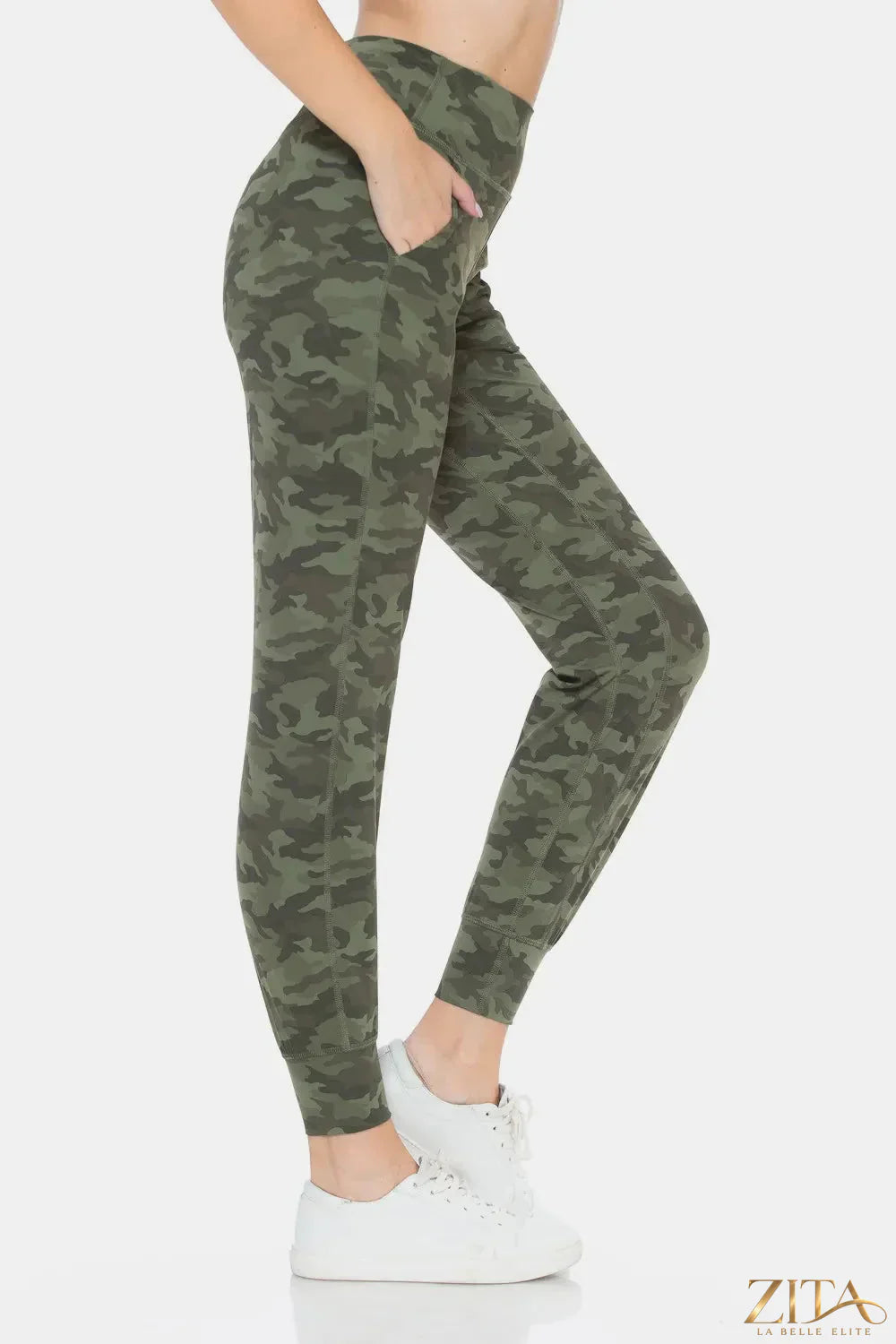 Camouflage high waist leggings from Trendsi, featuring a stylish print and comfortable fit, perfect for casual wear.