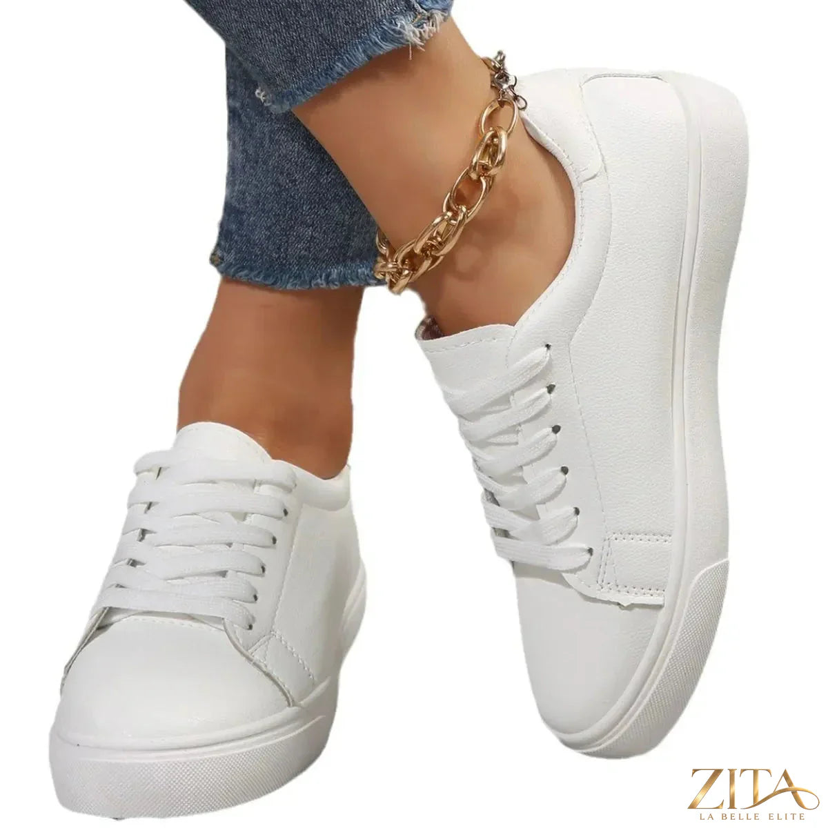 Zita La Belle Elite round toe platform sneakers with chunky soles and stylish design, ideal for casual and trendy outfits.