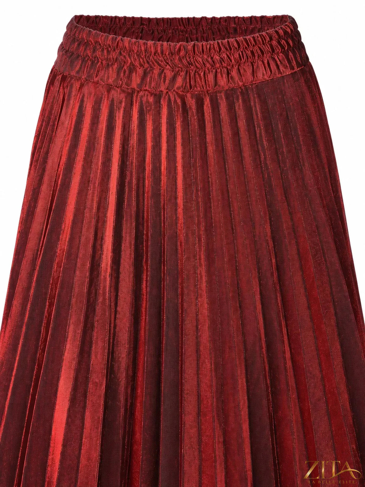 High-waisted pleated maxi skirt by Trendsi featuring flowing fabric and a stylish design, perfect for elegant summer outfits.