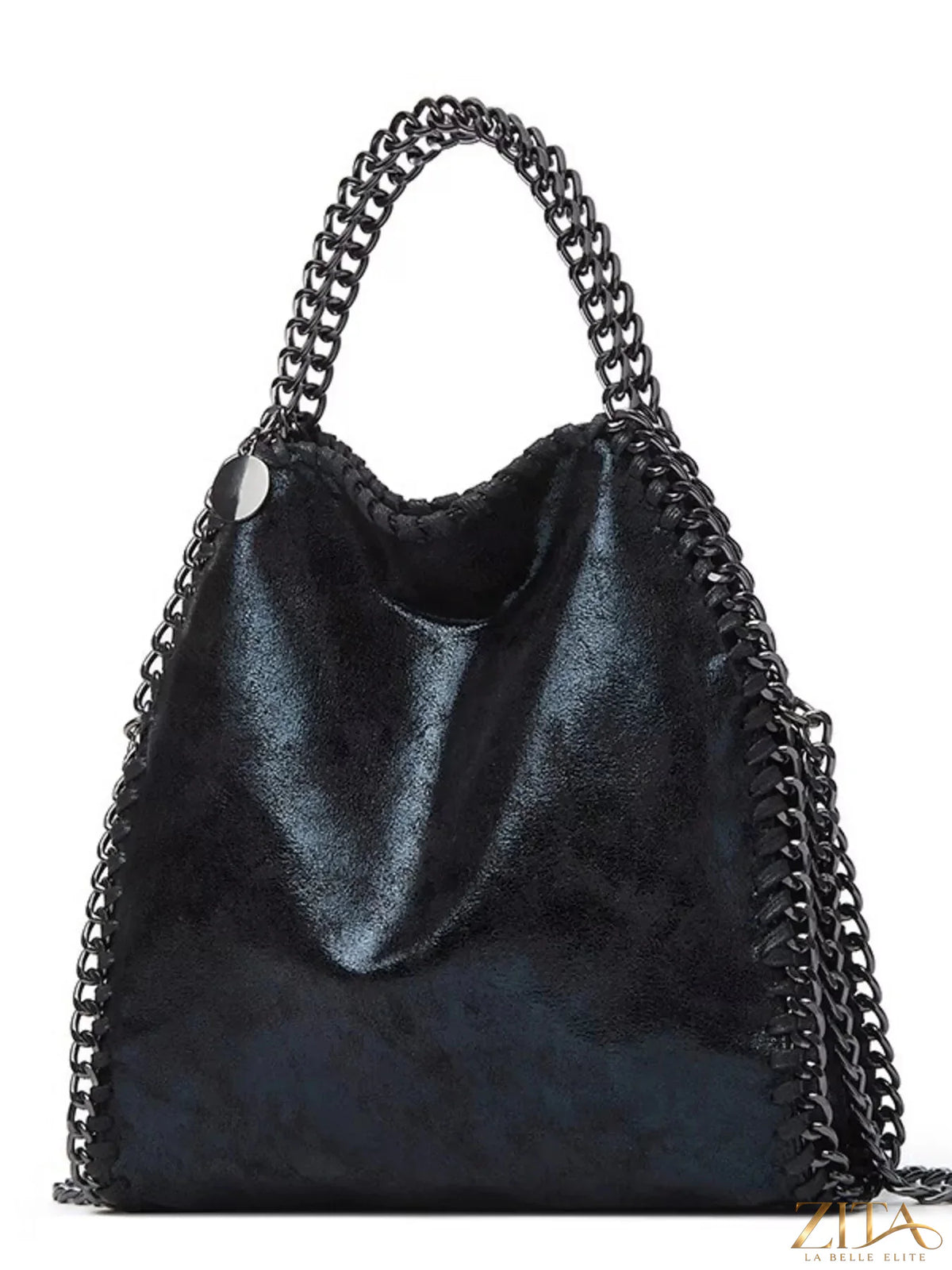 Zita La Belle Elite chain strap slouchy crossbody bag featuring a relaxed design and stylish chain details.