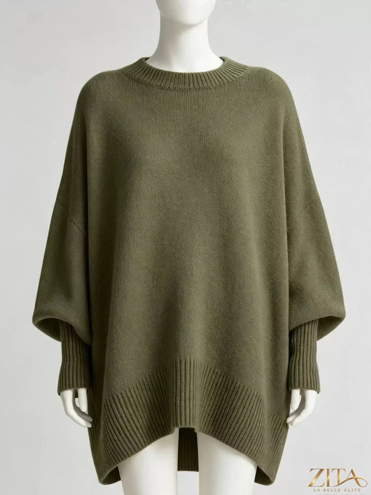Oversized dropped shoulder sweater by Trendsi, featuring a cozy fit, soft knit fabric, and relaxed style in a neutral color.