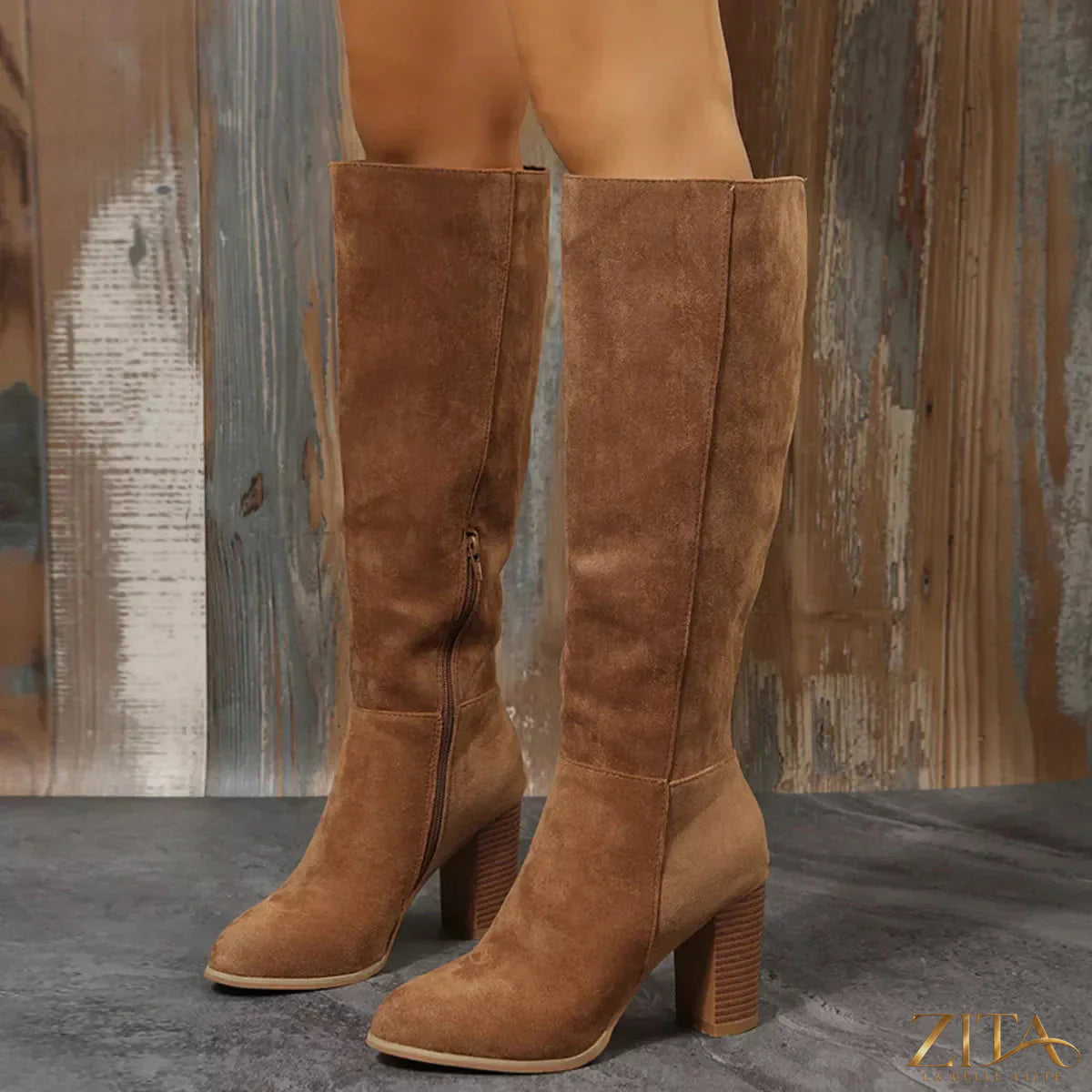 Zita La Belle Elite point toe block heel boots with sleek design, featuring a stylish silhouette and sturdy heel for elegant footwear.