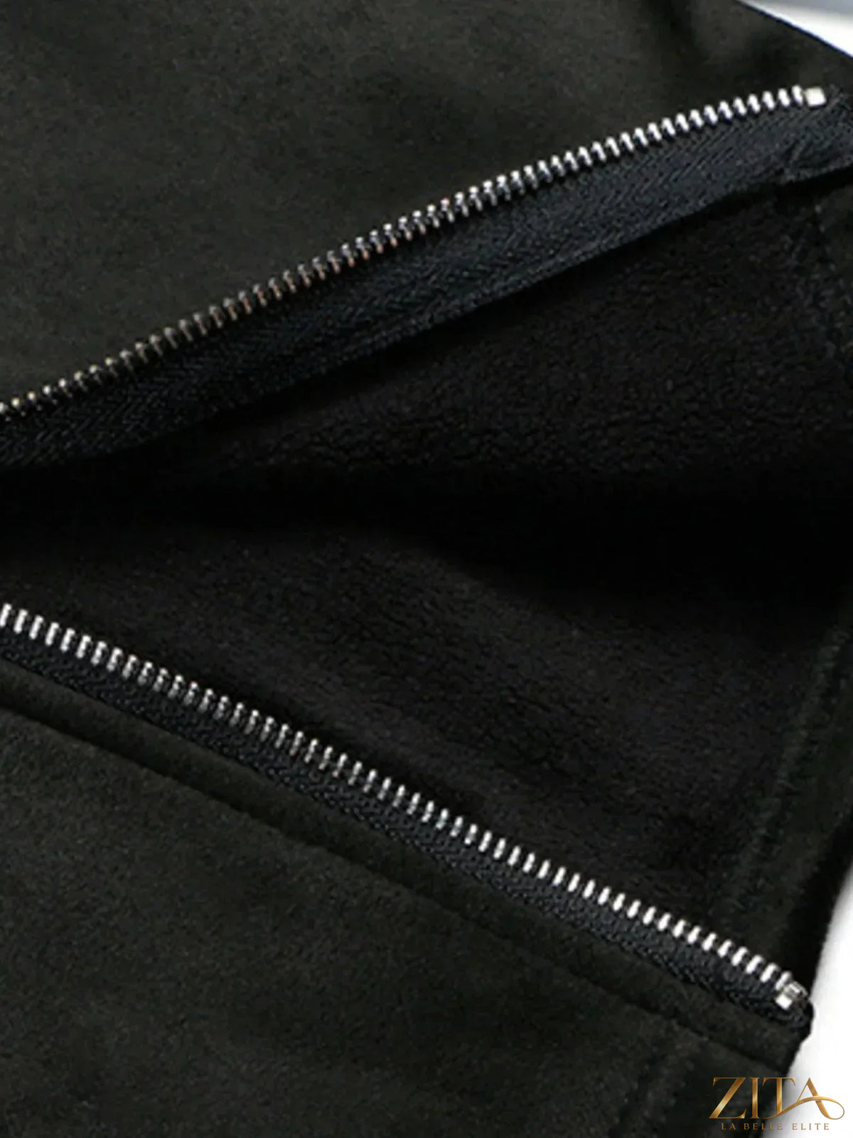 Men's oversized turtleneck sweatshirt with zipper detail from Trendsi, featuring a cozy fit and stylish design.