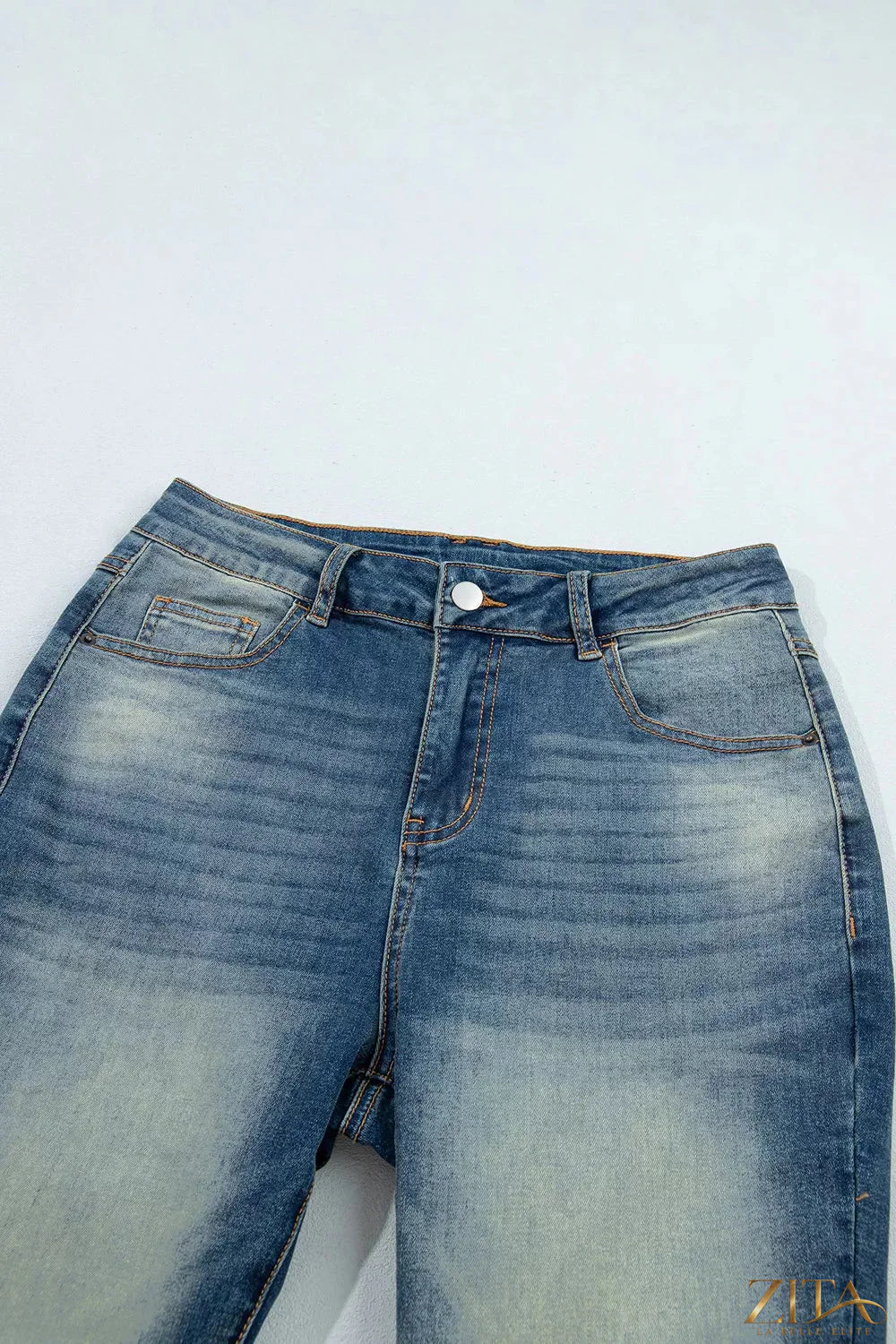 Zita La Belle Elite pocket detail flare leg jeans showing high-waisted fit and classic denim style.