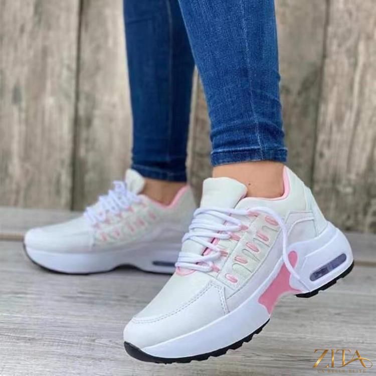 Zita La Belle Elite lace-up round toe sneakers with white laces and stylish design, ideal for casual wear.