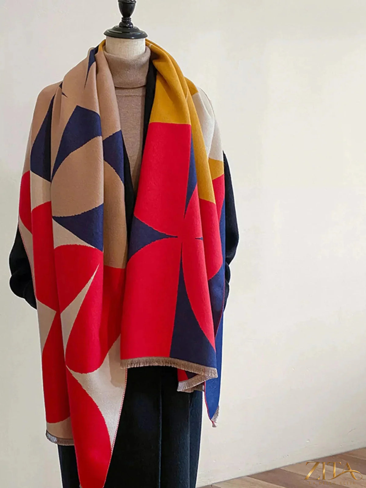 Contrast raw hem scarf by Trendsi featuring soft fabric, fringed edges, and a versatile style for casual or layered looks.