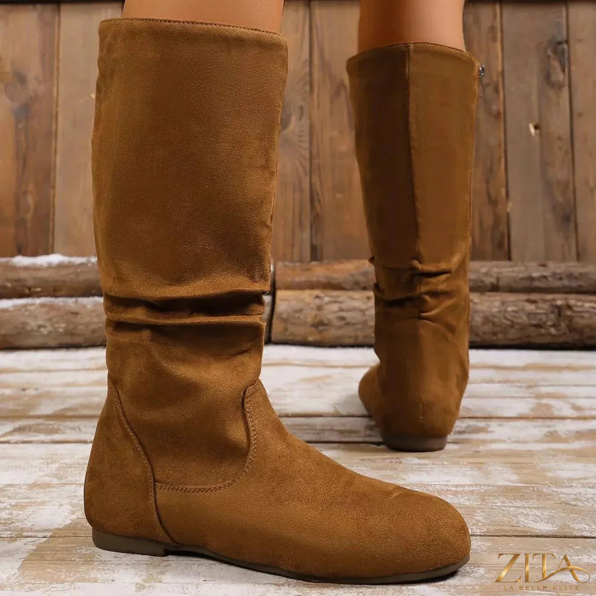 Zita La Belle Elite round toe side zip boots with sleek design and sturdy heel, perfect for stylish everyday wear