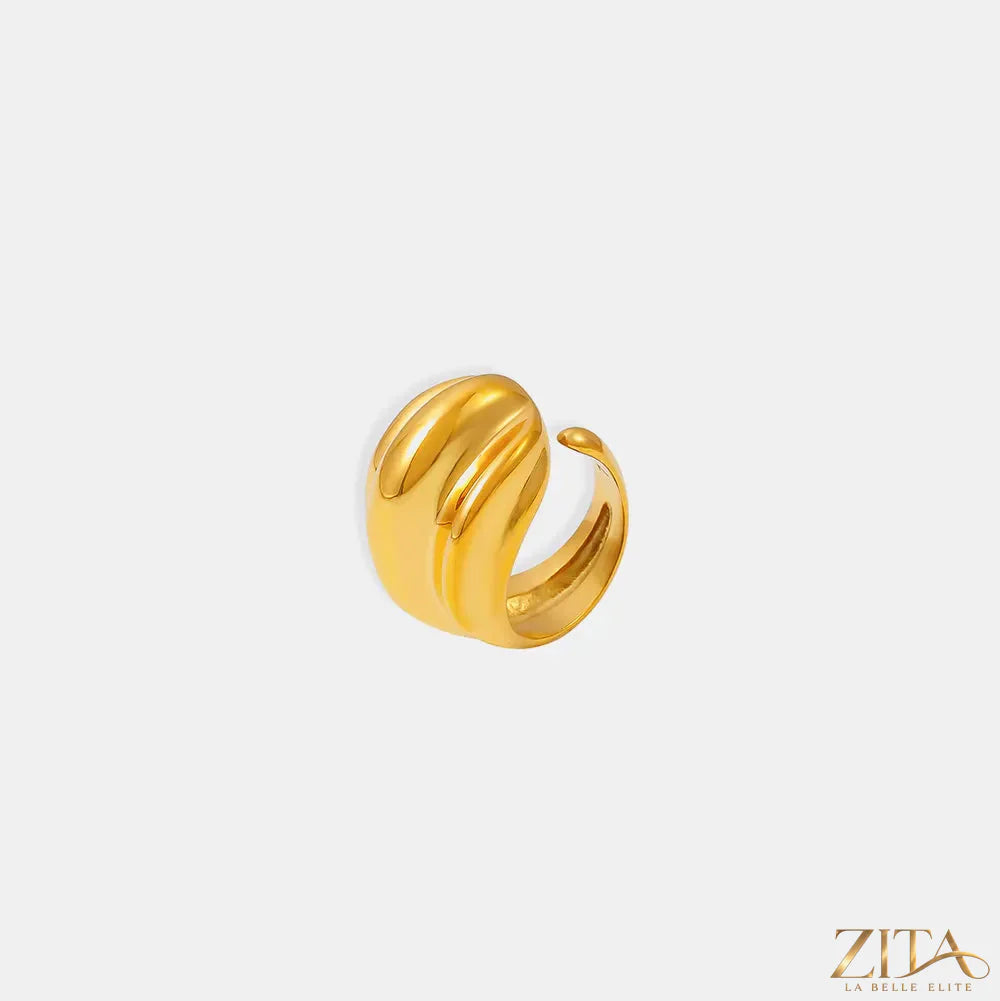 18K gold-plated titanium steel open ring from Zita La Belle Elite, featuring a sleek, modern design and smooth polished finish.