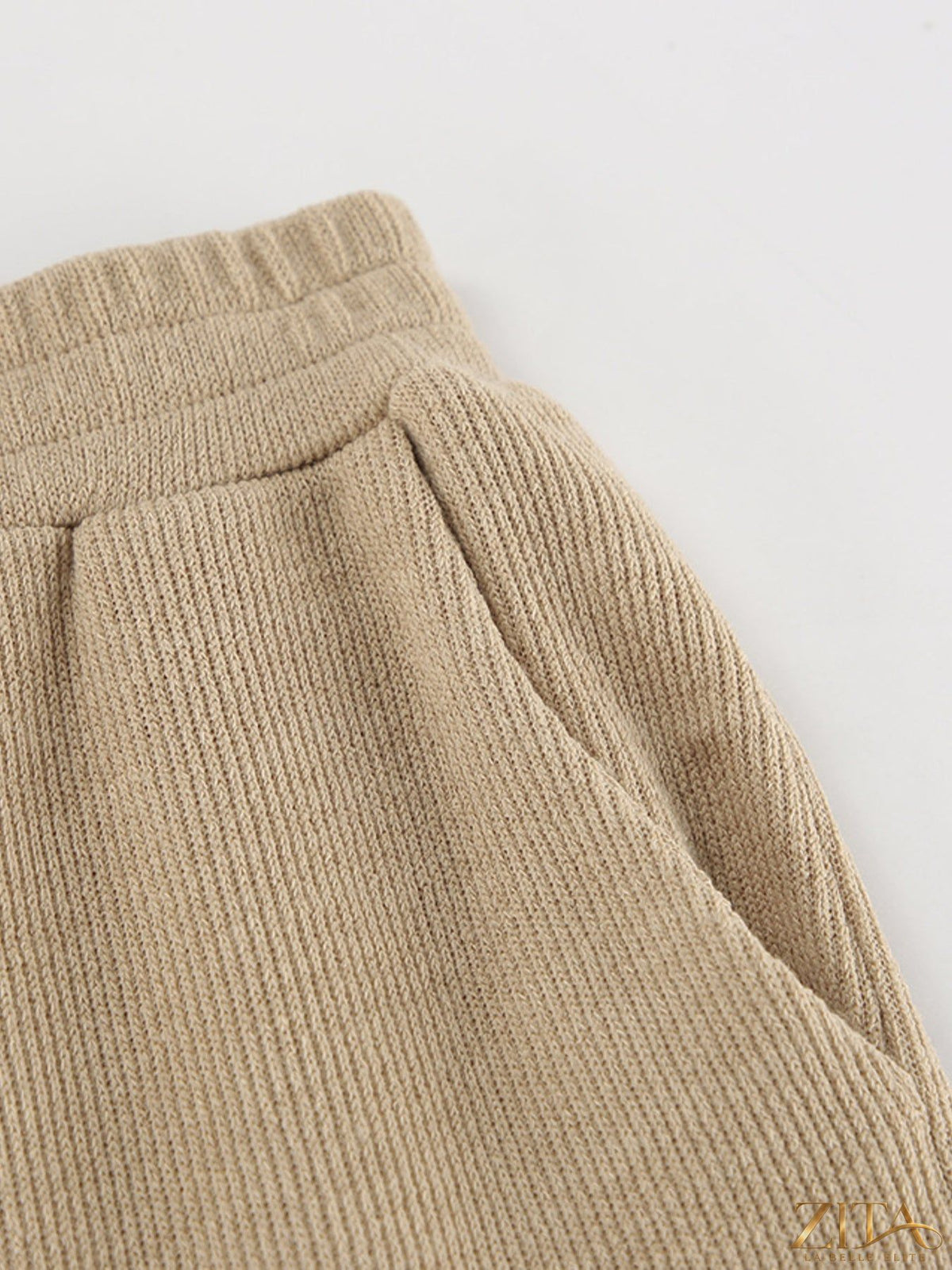 Trendsi turtleneck long sleeve top and matching pants set in a cozy, stylish fabric, shown in a neutral color.