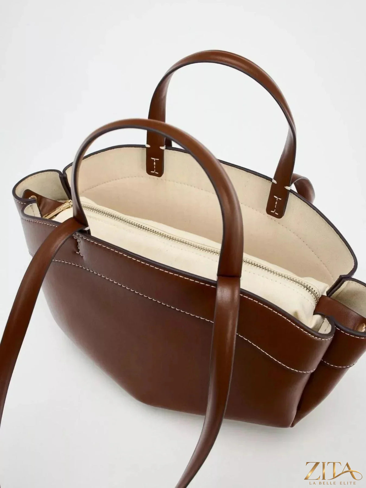 Zita La Belle Elite PU leather tote bag with sturdy handles and spacious interior, stylishly designed for everyday use