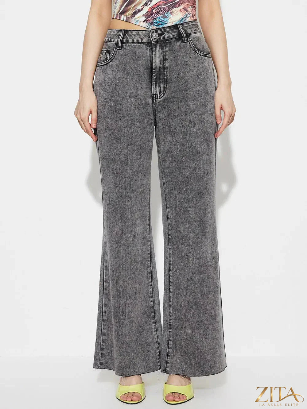 Zita La Belle Elite high waist bootcut jeans with front and back pockets, styled for a flattering fit.