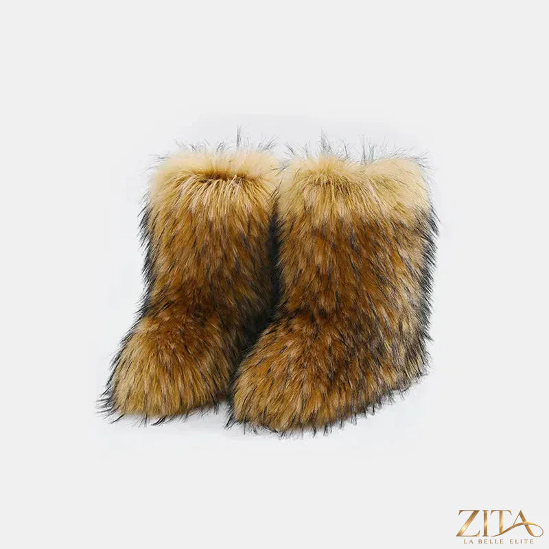 Zita La Belle Elite thermal fuzzy platform boots with cozy lining and chunky sole, stylish winter footwear for cold weather.